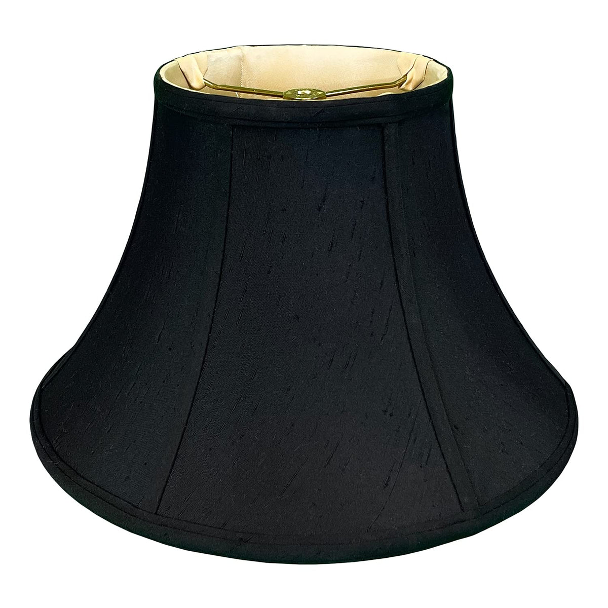 Royal Designs Shallow Bell Basic Lamp Shade, Black/Gold 9 x 18 x 12