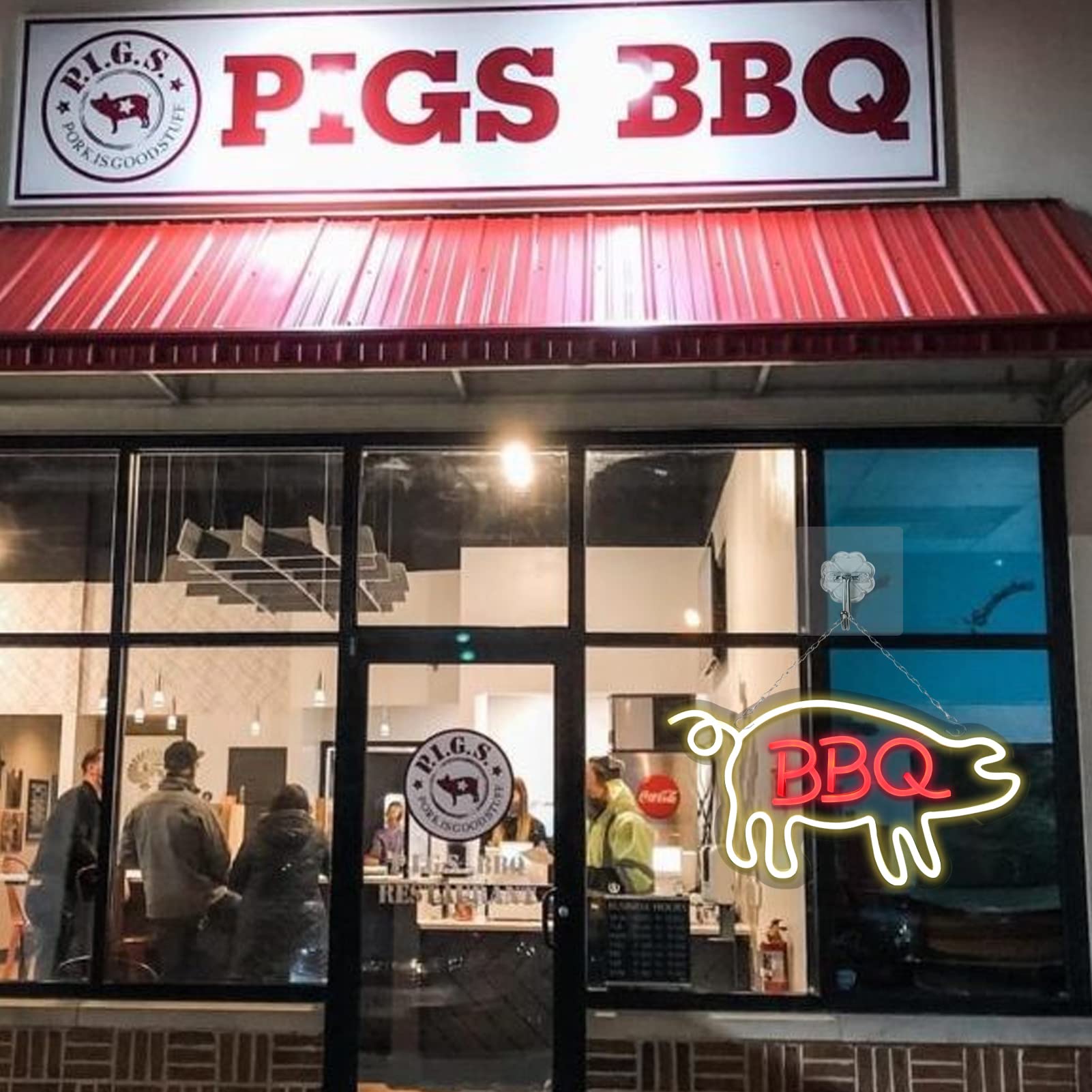 Jfllamp Bbq Neon Signs For Wall Decor Neon Lights For Bedroom Led Signs Suitable For Barbecue Restaurant Man Cave Bar Christmas Unique Gift For Lover, 5V Usb Power, 15.7 * 8.7 Inch(Warm White + Red)