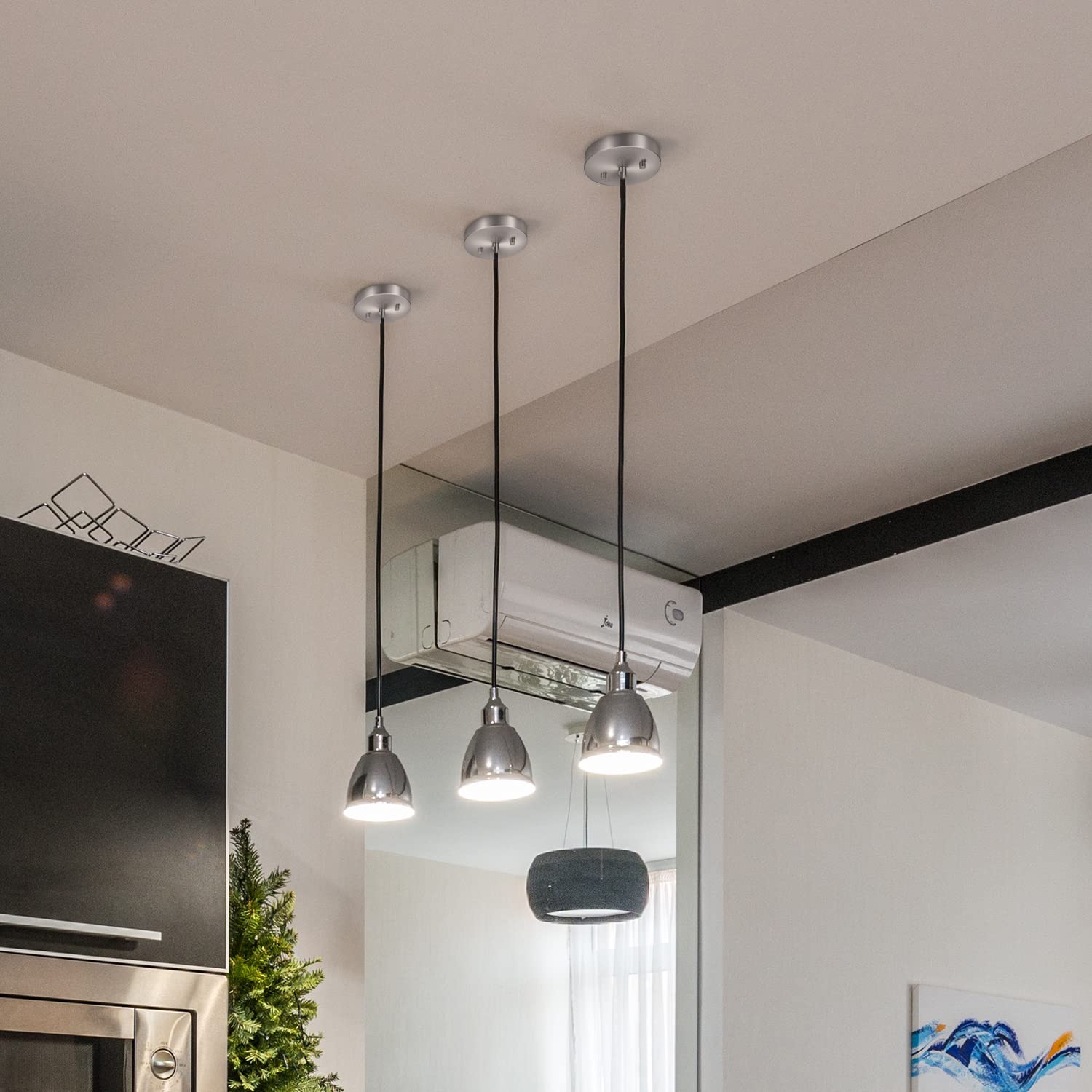 Canomo Ceiling Lighting Canopy Kit, 5.125 Inch Pendant Plate, Satin Nickel, Model: Canopy-nickel, All Mounting Hardware Included