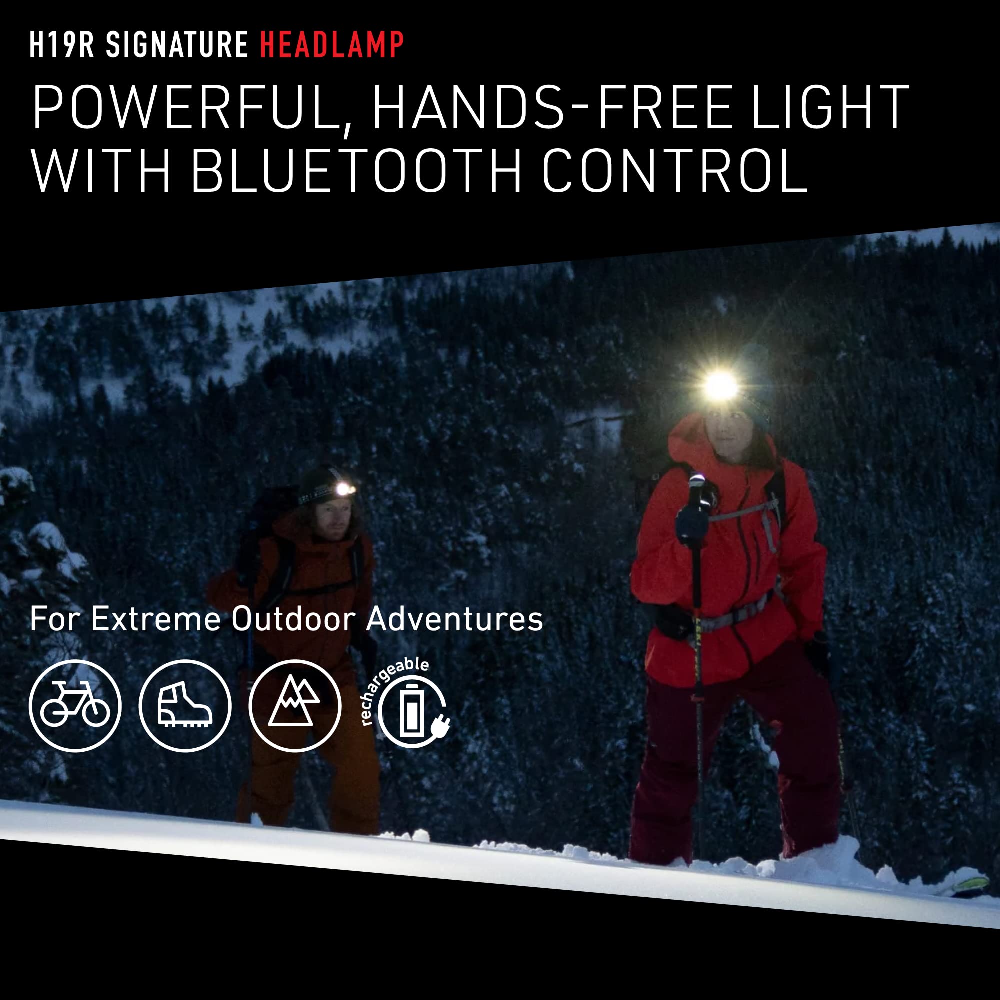 Ledlenser H19R Signature Headlamp - 4000 Lumens, Waterproof, Bluetooth, Red Light, Magnetic Charge, Model 880507