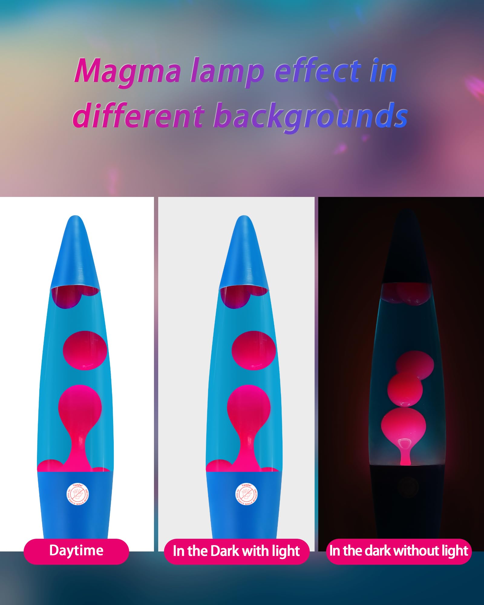 Vanful Liquid Motion Lamp Large Adored by Adults and Kids for Years, Motion Lamp with Pink Wax in Blue Water for Boys Girls Bedr