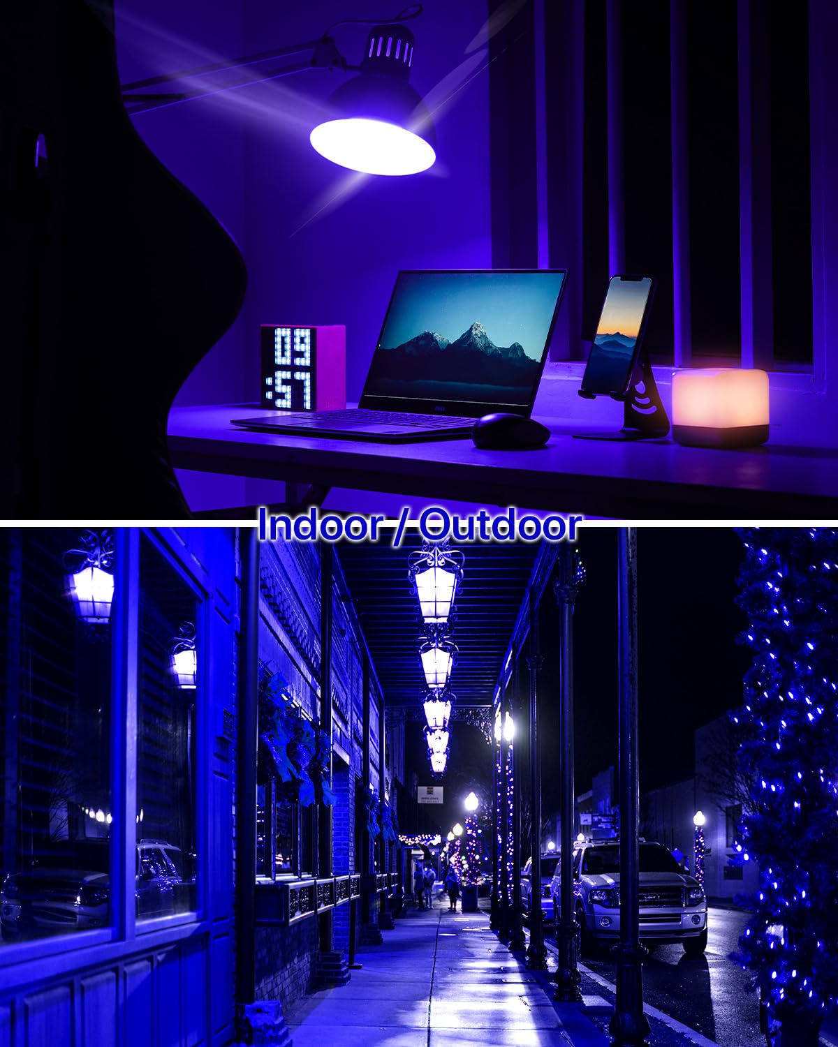 ORALUCE A15 LED Bulbs 5W 450LM, 6 Pack Colorful Porch Light for Halloween & Christmas, E26 Base, Non-Dimmable