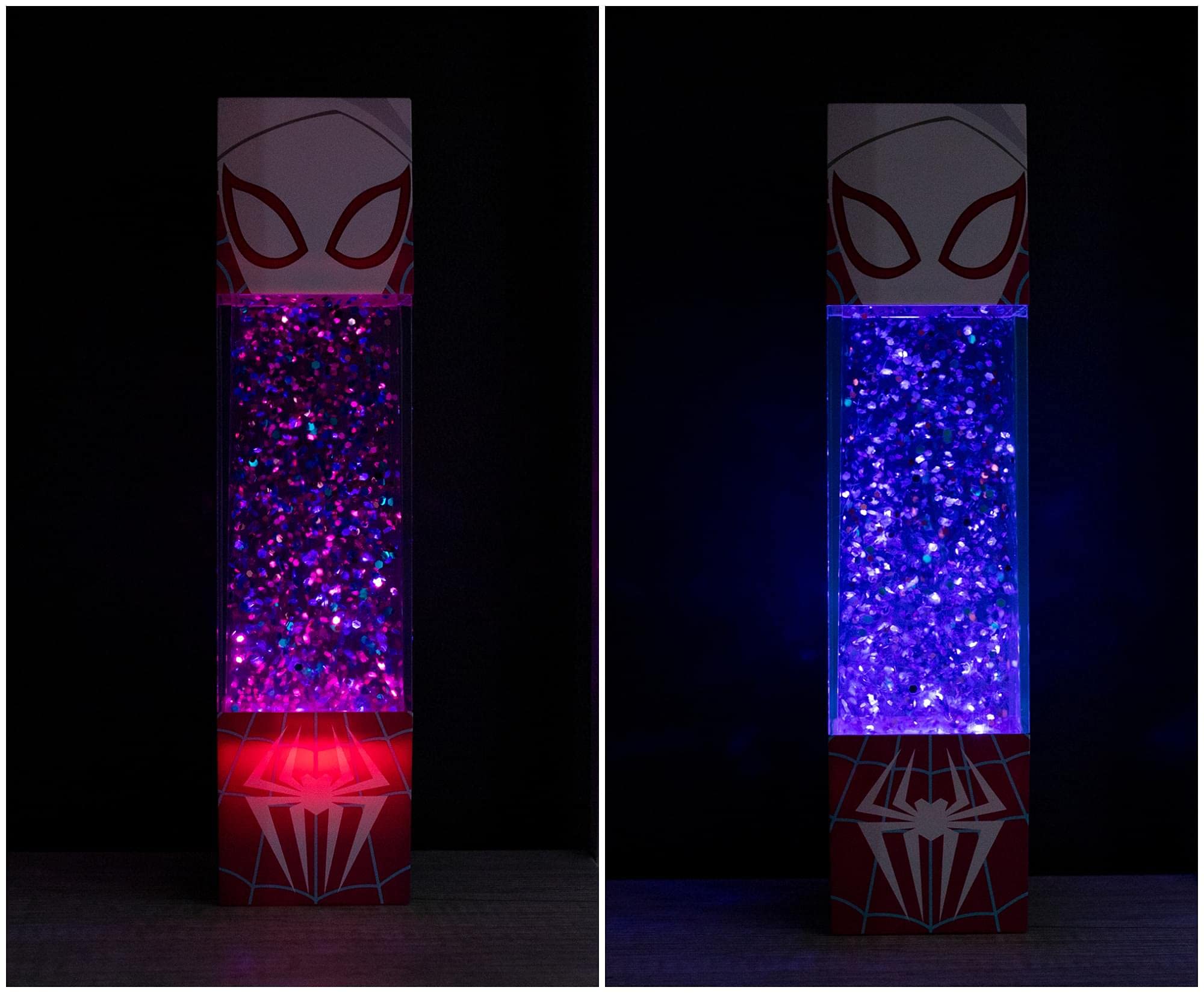 Ukonic Marvel Spider-Gwen USB Powered Glitter Motion Lamp - 12 Inches, LED Light for Bedroom, Desk, Living Room, Cast/Stone/Metal