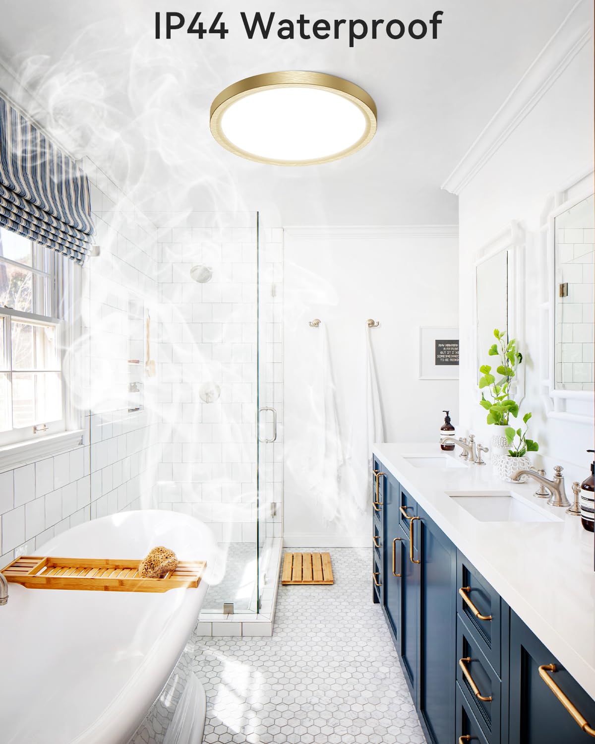 Zemty Led Ceiling Light Golden - 12In 28W Aureate Flush Mount Ceiling Light, 3 Color Temperature 3000K/4500K/6000K - 3200Lm Gild