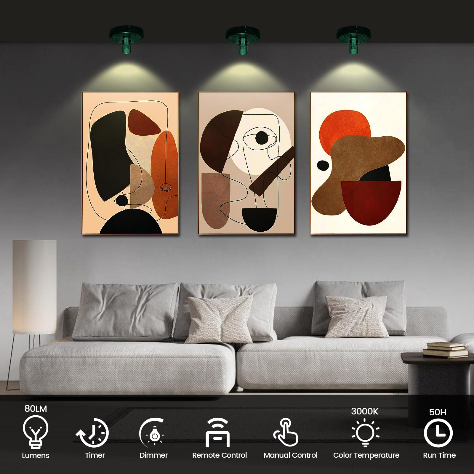 Led Spotlight Battery Powered, Wireless Picture Light, Accent Spot Light For Indoor Plant Tree, Display Puck Lights With Remote,