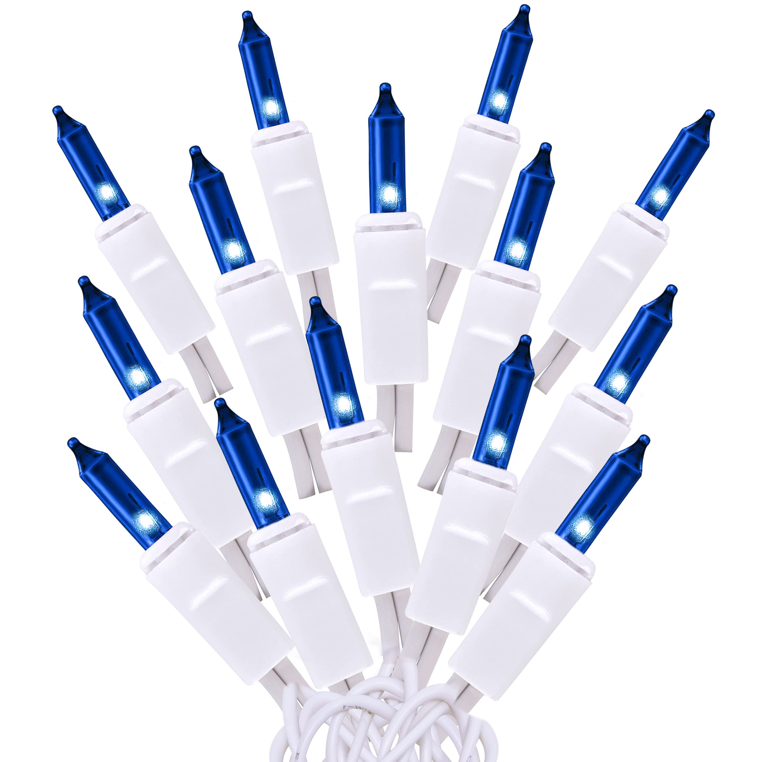 Purple Christmas String Lights Set, 100 Incandescent Halloween Lights 20.6 Ft White Wire for Indoor Outdoor Decorative Use, Holiday Décor Bright Patio Lighting Tree Decorations UL Certified