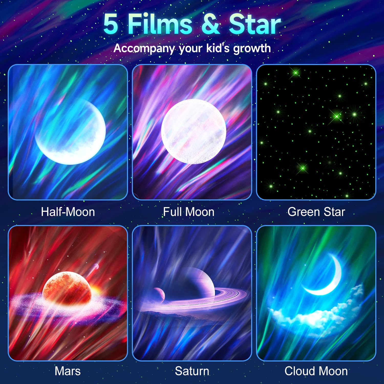 COOLNIGHT Galaxy Projector - Northern Lights & Star Projector, 180° Lighting, White Noise, Bluetooth, Model WH-E12A, Remote Control