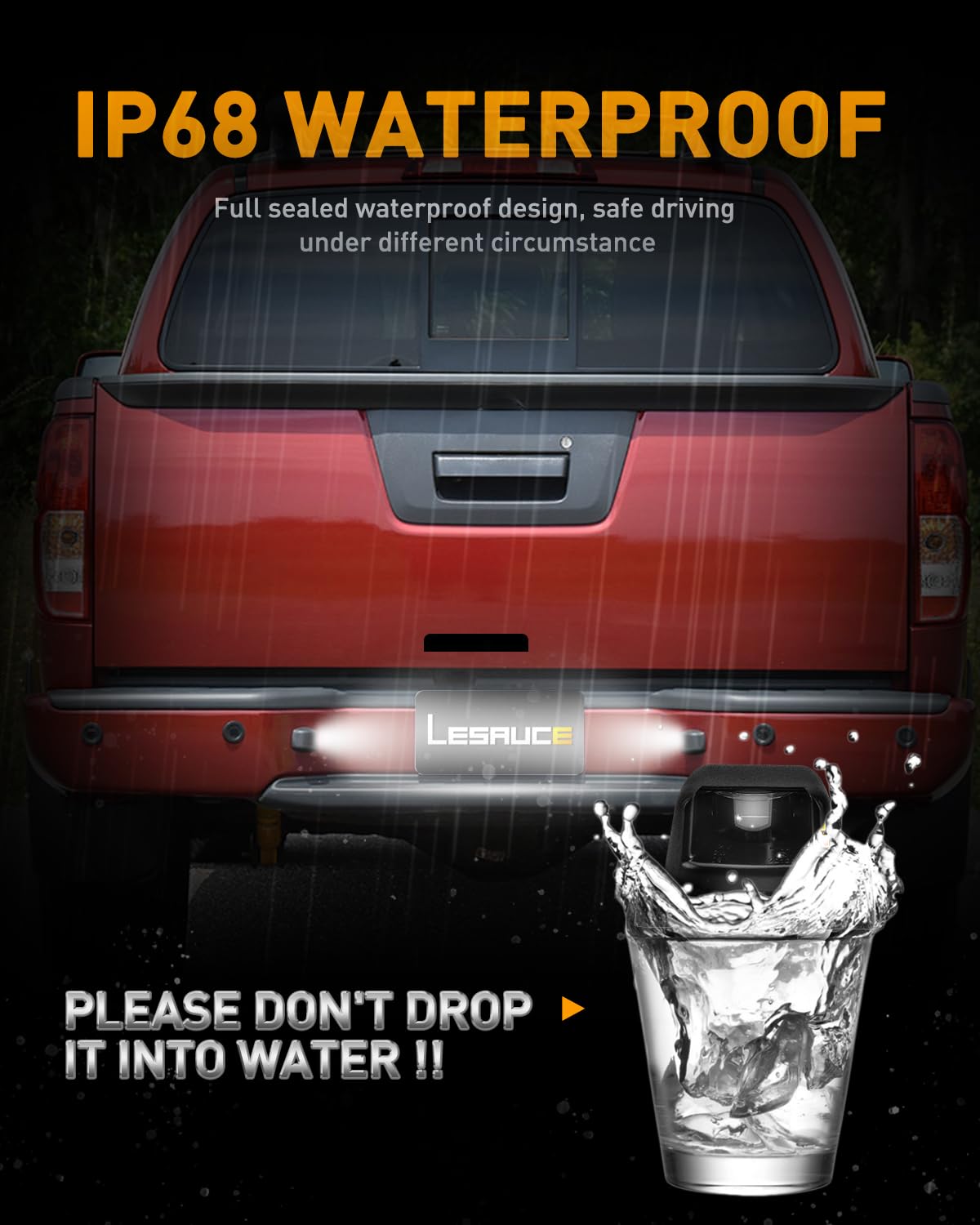 LESAUCE License Plate Light Rear Bumper Tag Lamp for 2007-2019 Nissan Frontier, 2008-2015 Armada, 2007-2015 Titan, 2PCS