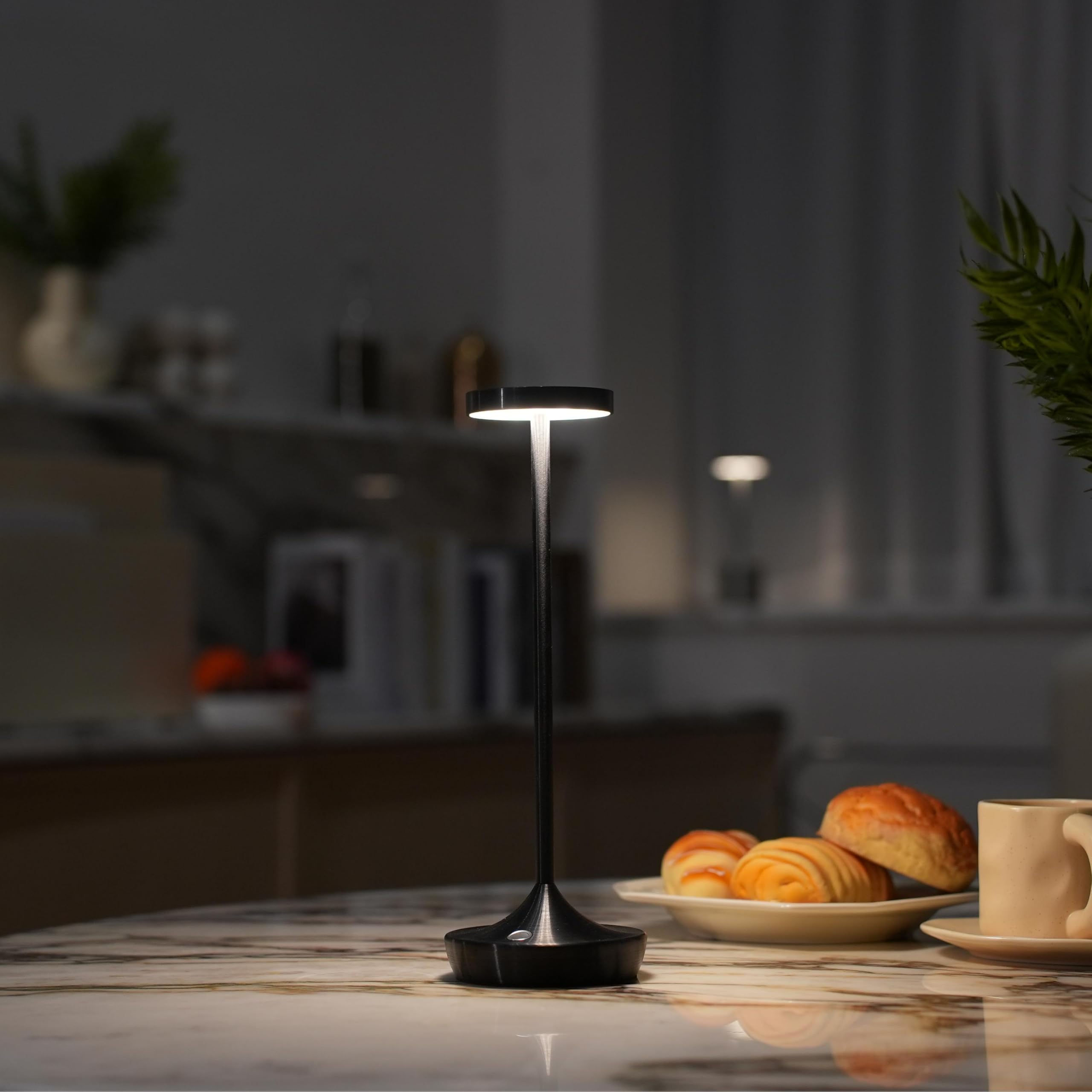 YHT 2 Pack Cordless Table Lamp Rechargeable,6000mAh Battery Operated LED Desk Lamp,Portable Outdoor Waterproof 3-Color Touch Dim