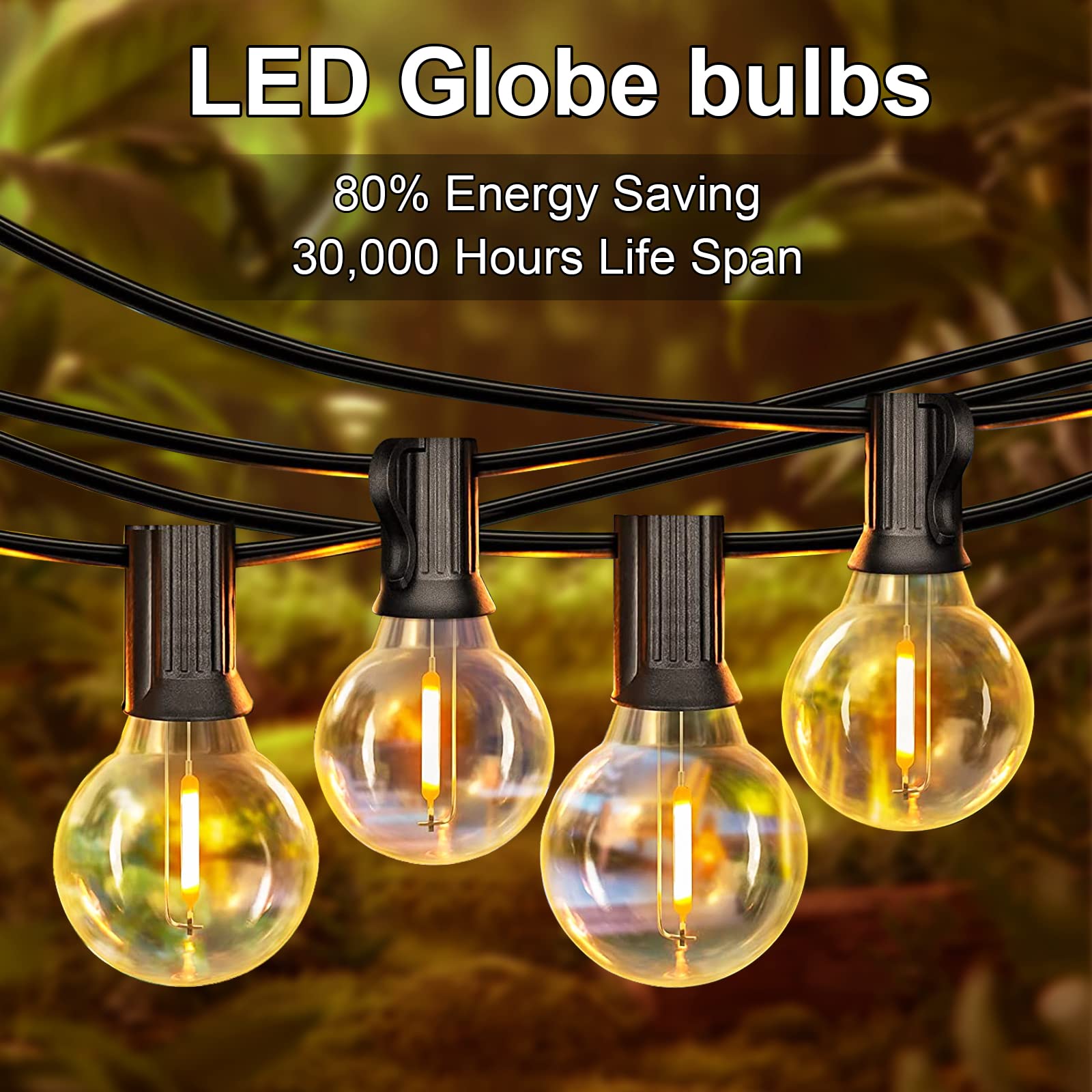 G40 Led Replacement Light Bulbs, E12 Led Candelabra Bulb Shatterproof Globe Light Bulbs For Outdoor String Lights 0.6W Chandelie