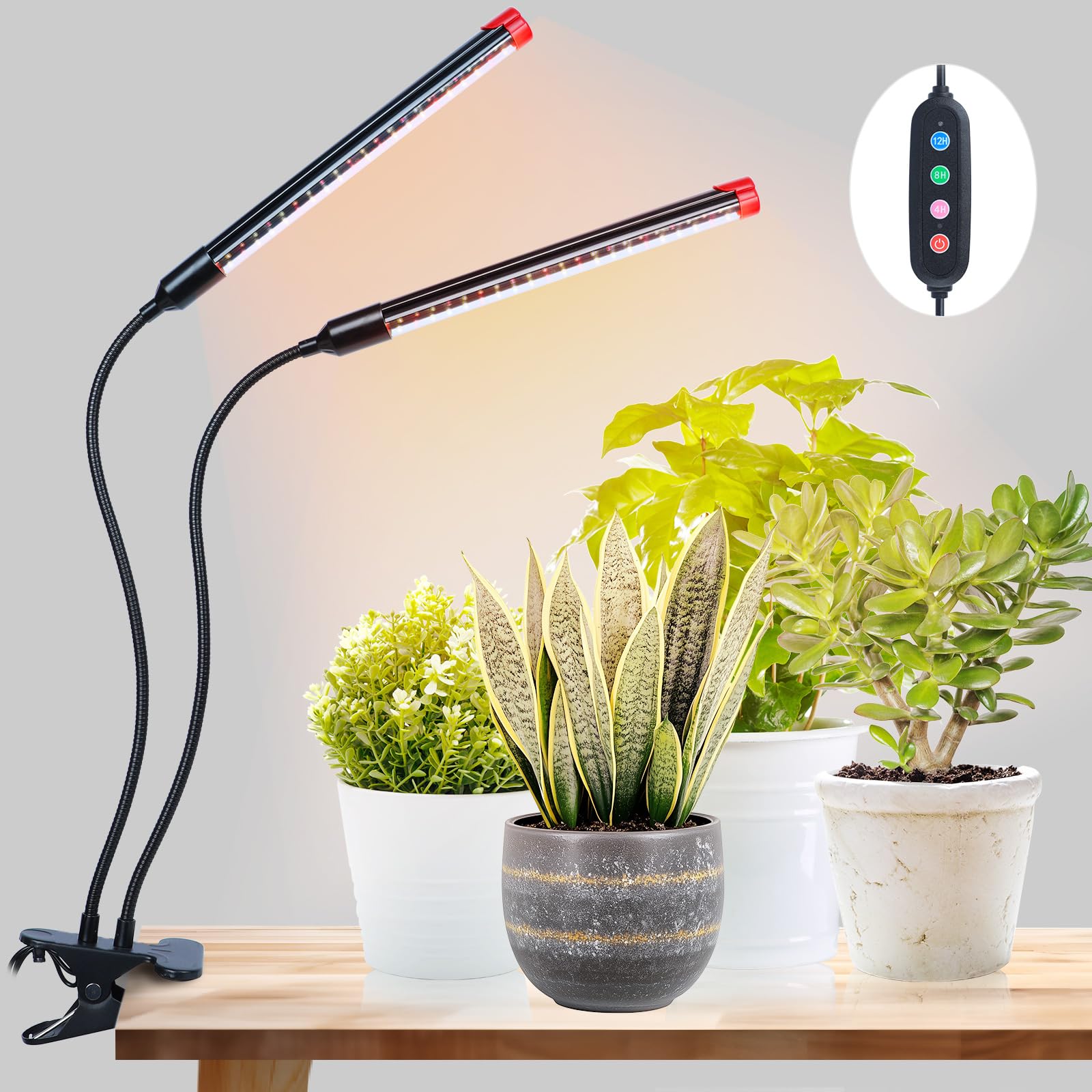 Clip Grow Lights For Seed Starting With Timer, Full Spectrum Brightest Plant Growing Lamps For Indoor Plants, Bonsai, Seedlings,