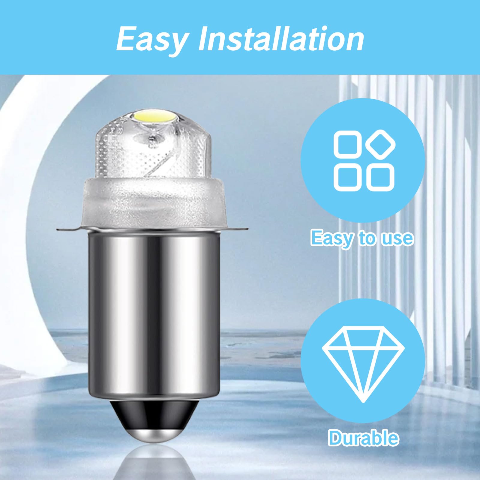 Yafiygi 4 Pack Flashlight Bulbs 30 Lumen 3-Volt Led Pr6 Replacement Bulb For Flashlights 3V Light Bulb Torch Flashlight Bulb Wit