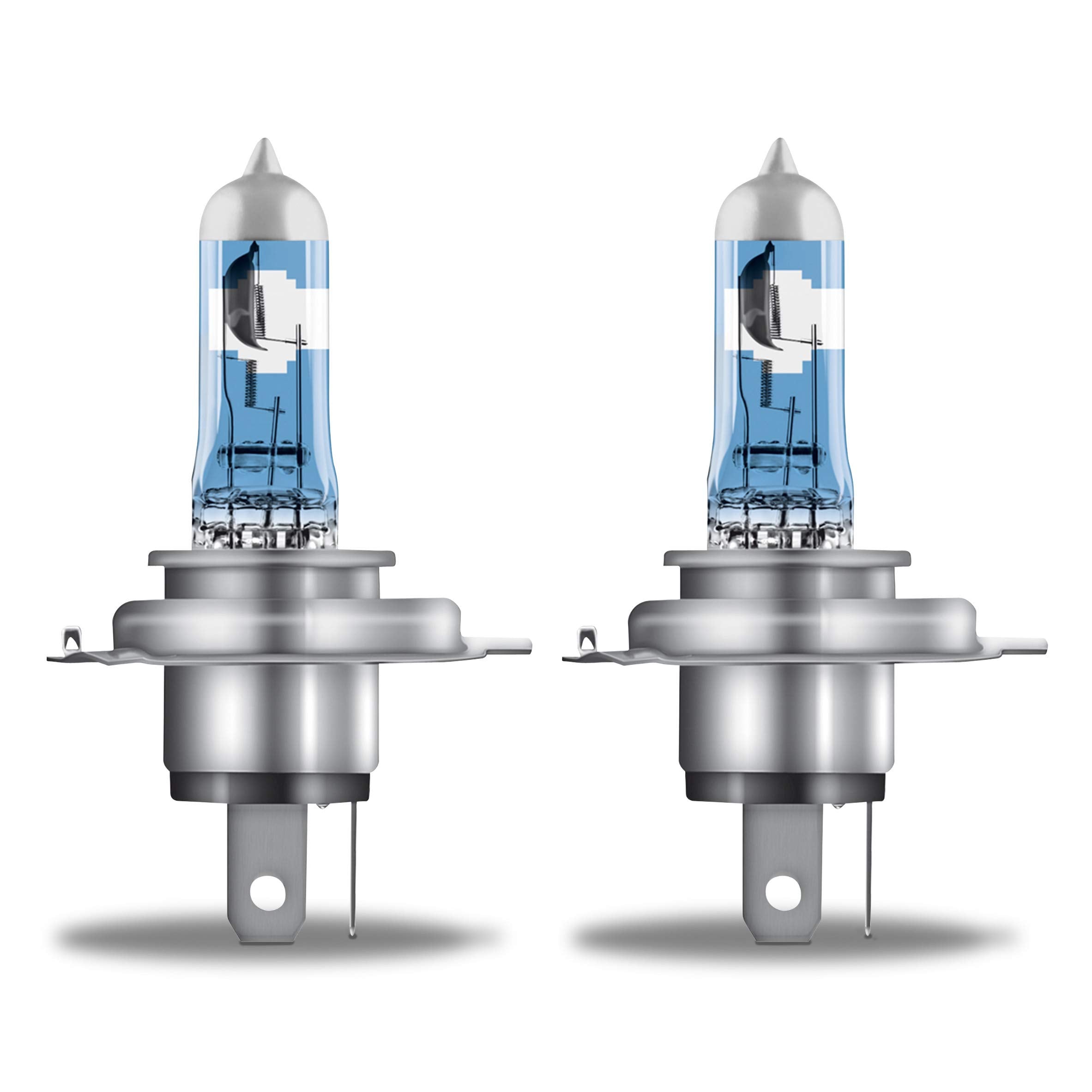OSRAM Night Breaker Laser H4 Halogen Headlight Lamp, +150% Brighter, 12V, Model 64193NL-2HB, 2 Lamps, White/Dark Grey