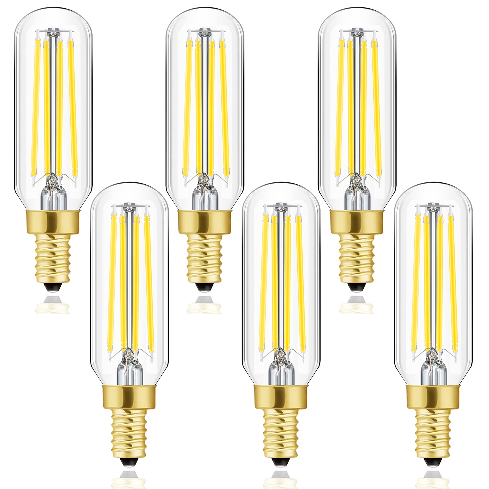 E12 LED Dimmable 8W Equal 100 watt Daylight 4000K T6 T25 E12 Candelabra Bulb for Chandeliers Ceiling Fan Pendant Wall sconces AC120V 800LM e12 Light Bulb 6Pack