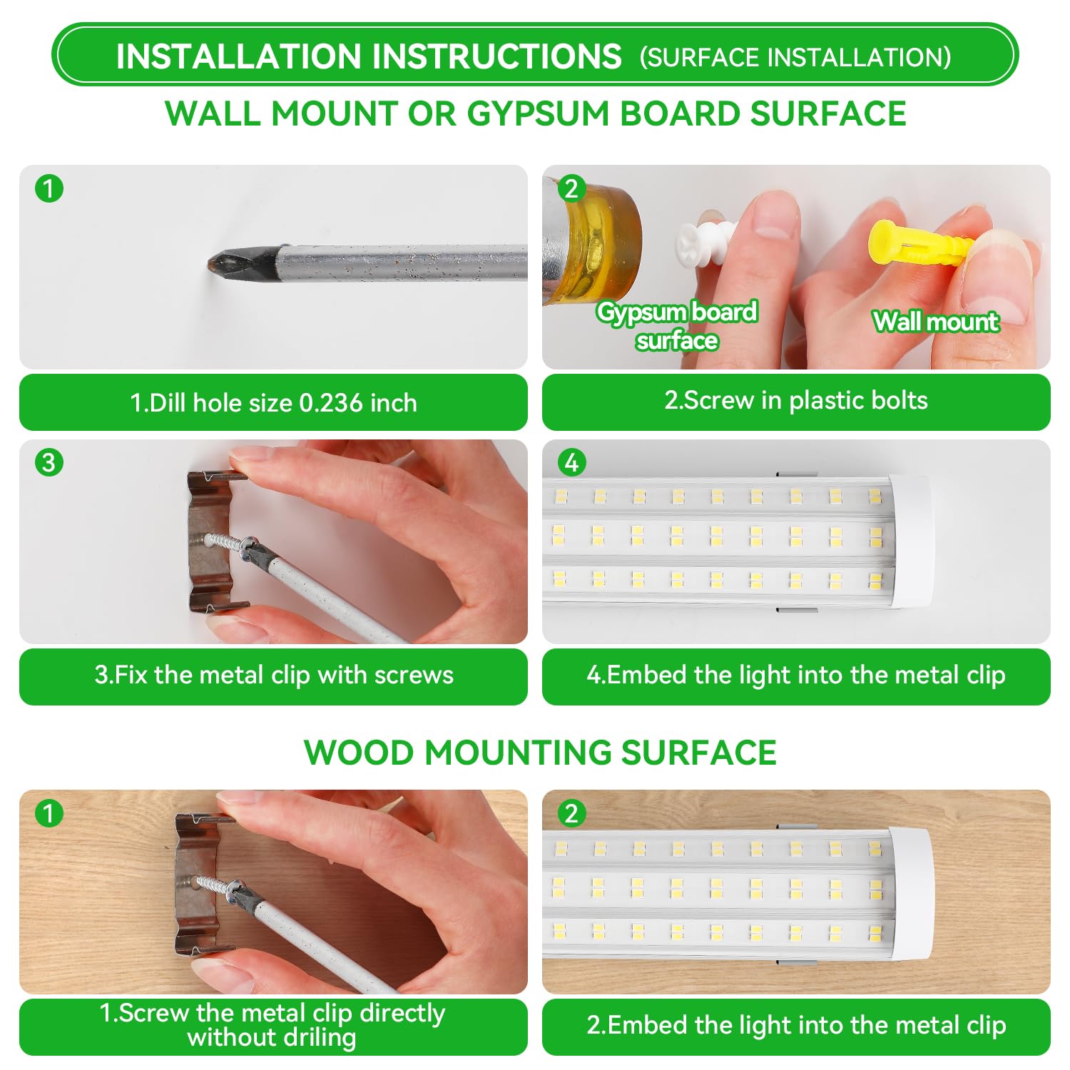 Skymoatled T12 LED Shop Light 130W 8FT 5000K Daylight White, 20800LM, 6-Pack, Aluminum, Linkable for Garage & Workshop