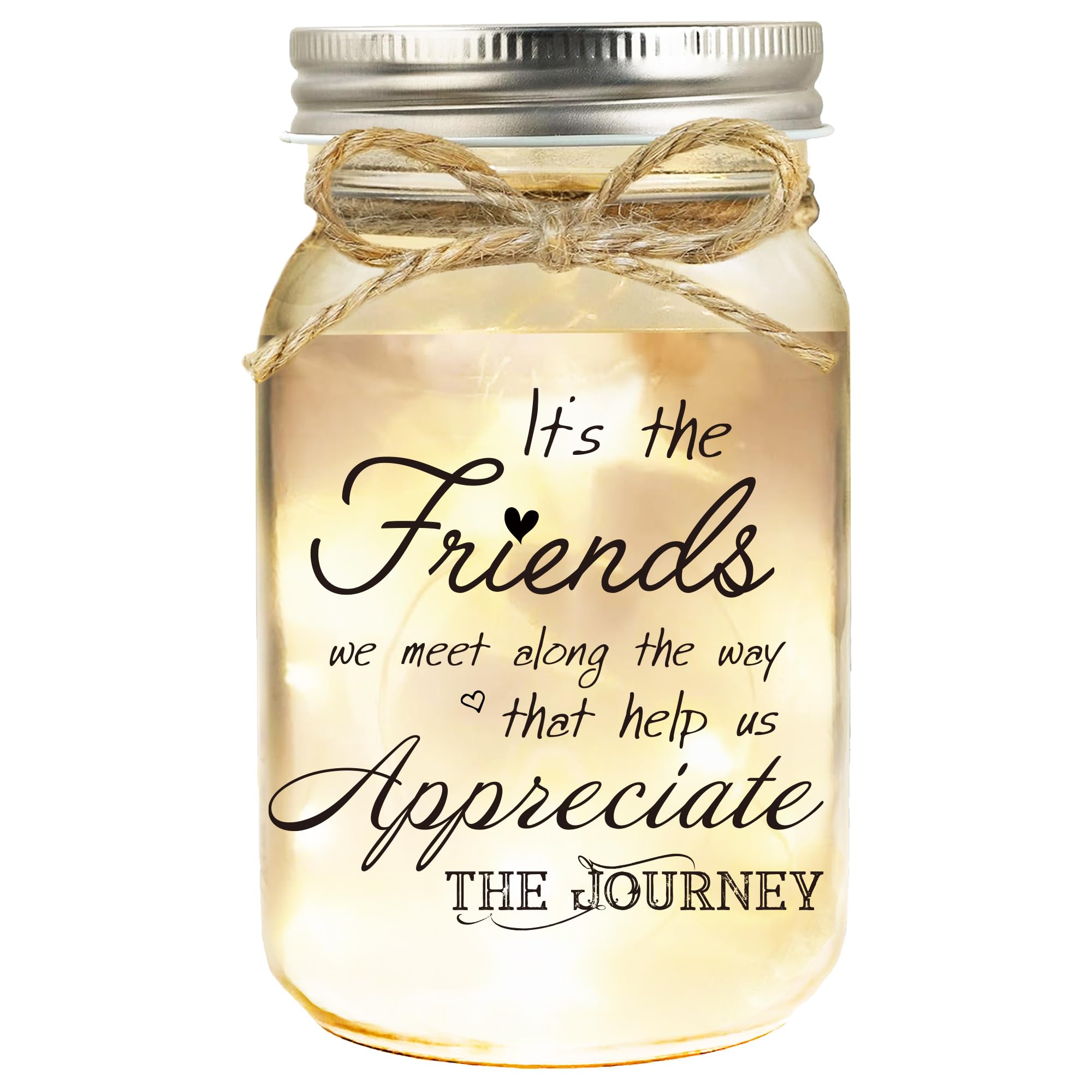 Hua Feishang Birthday Gifts for Women Friendship, Mason Jar Night Lights for Friend, Thankgiving Gifts for Women, Suitable for H