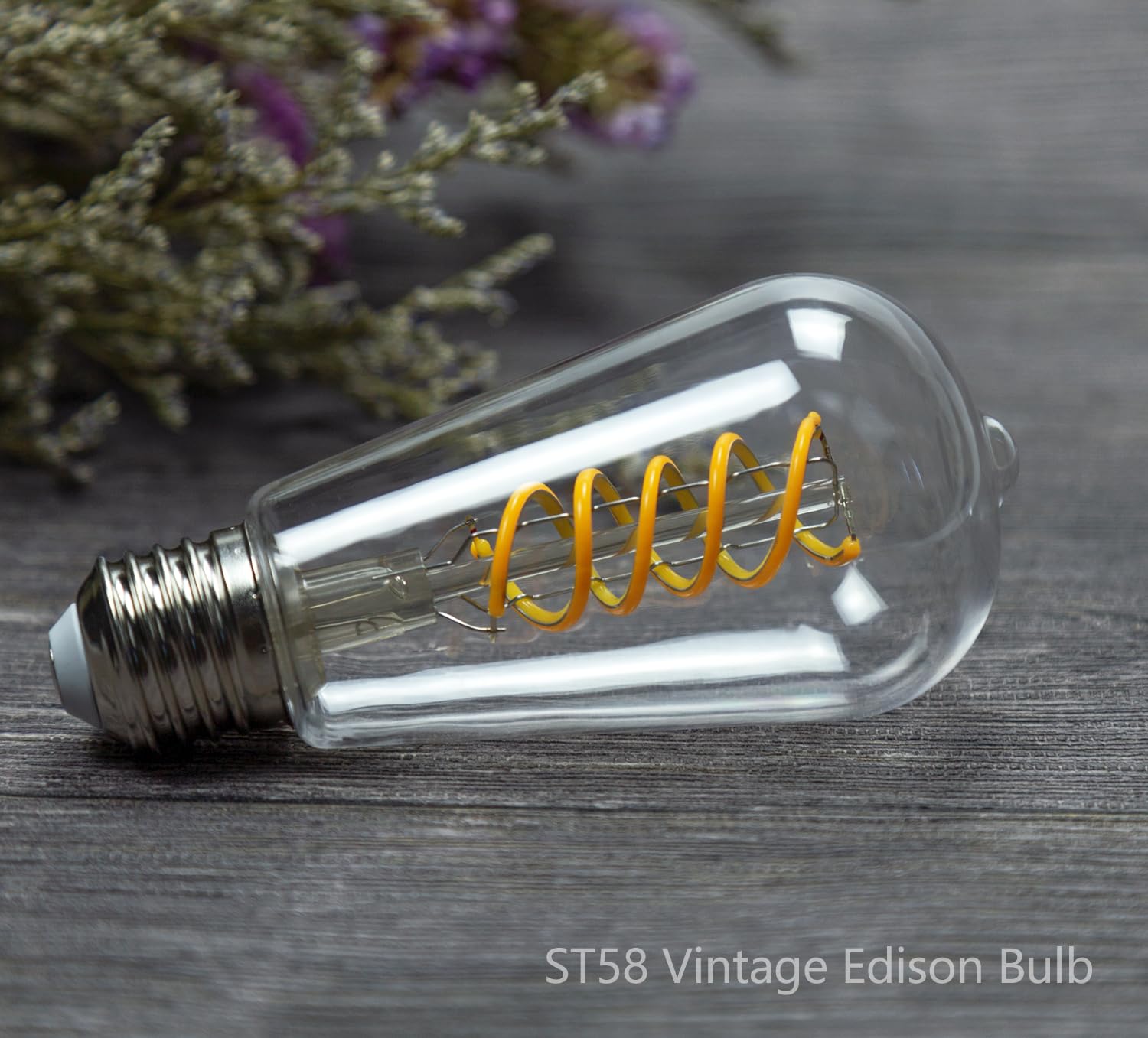 Bort Dimmable Led Edison Bulbs, 6W Equivalent To 60W Vintage Light Bulbs, E26 2700K St58/St19 Led Bulbs, Antique Flexible Spiral