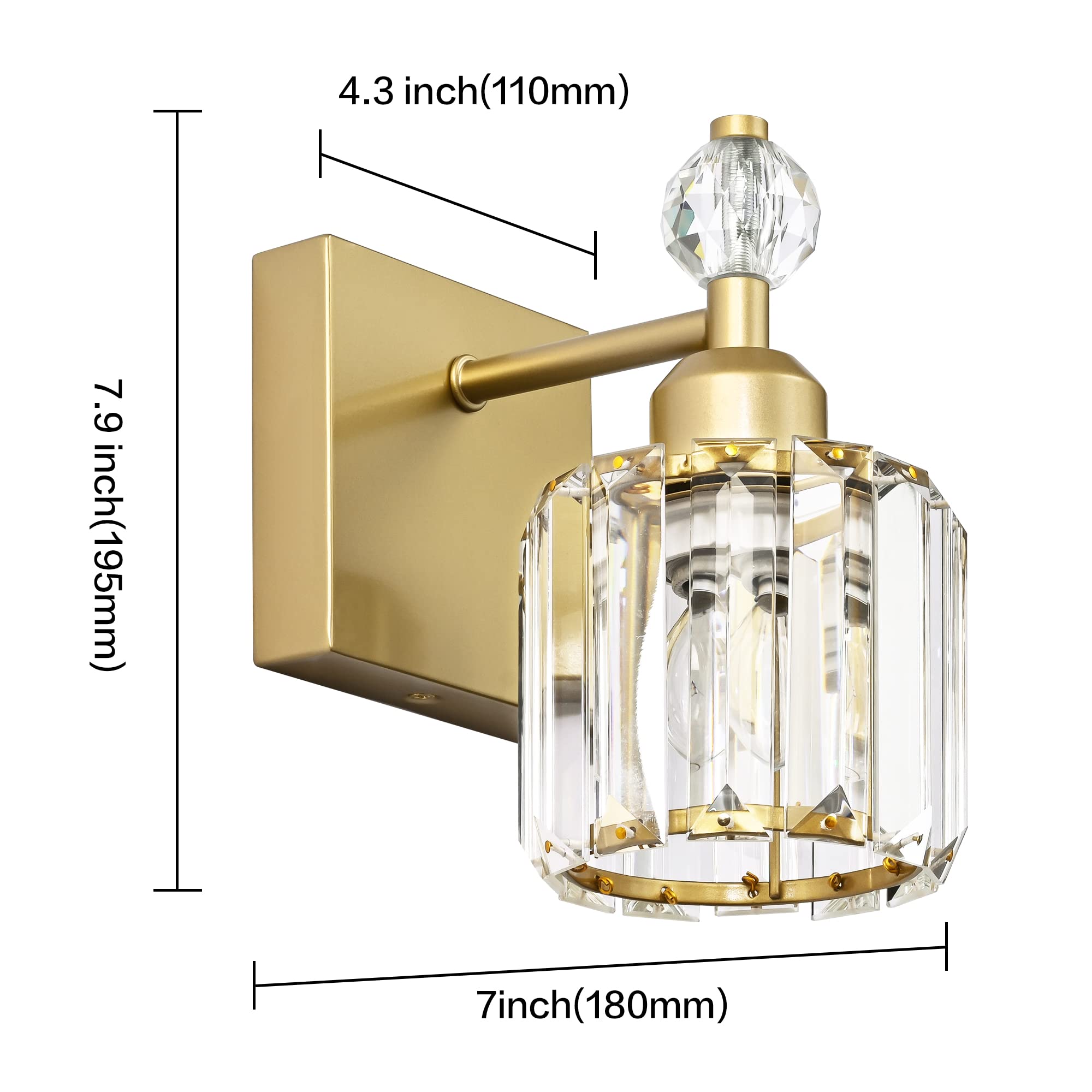 Presde Bathroom Vanity Lights Modern Crystal Gold 3 Light Bathroom Lights Fixtures Over Mirror Vanity Light For Bathroom