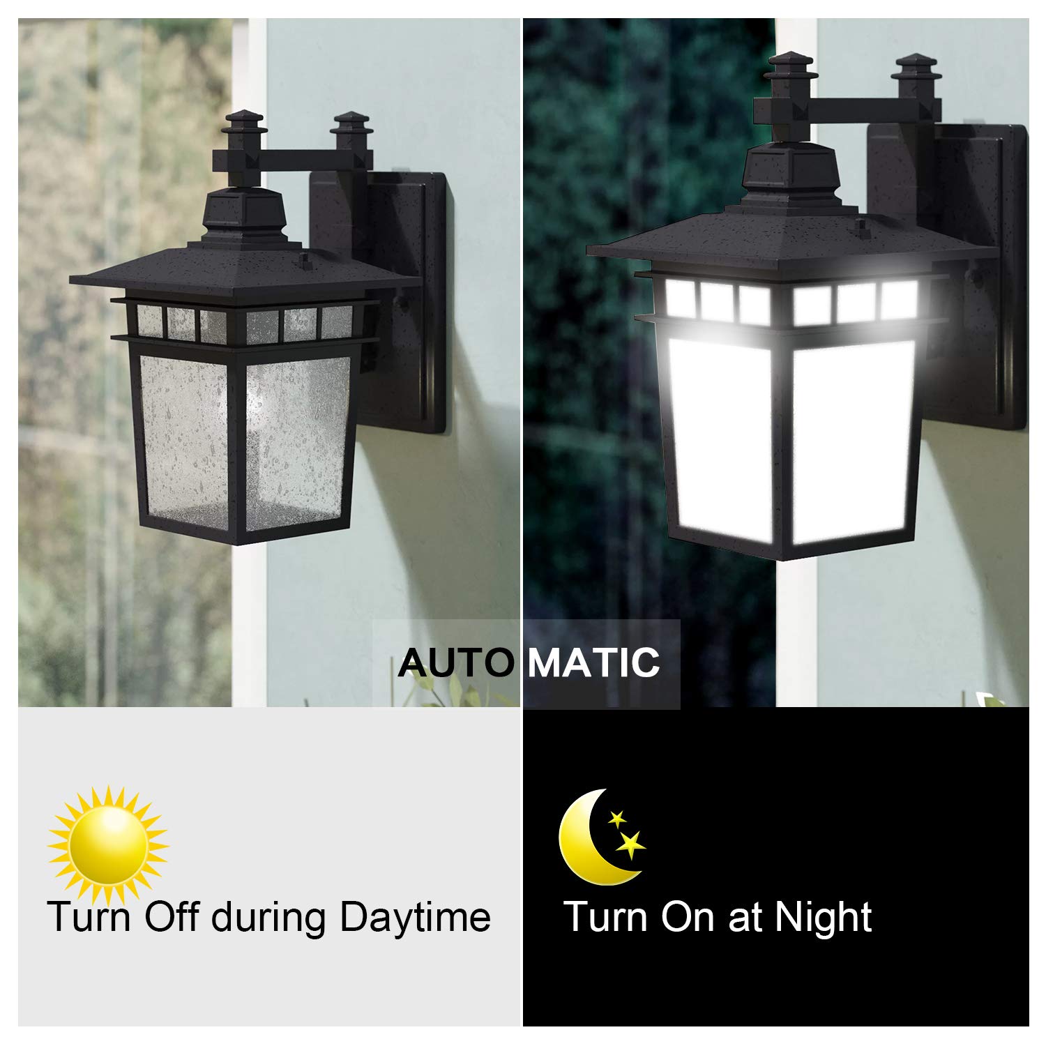 SHINE HAI Dusk to Dawn LED Light Bulbs, 12W (100W Equiv), 1200 LM, E26 Base, Daylight White, 4-Pack