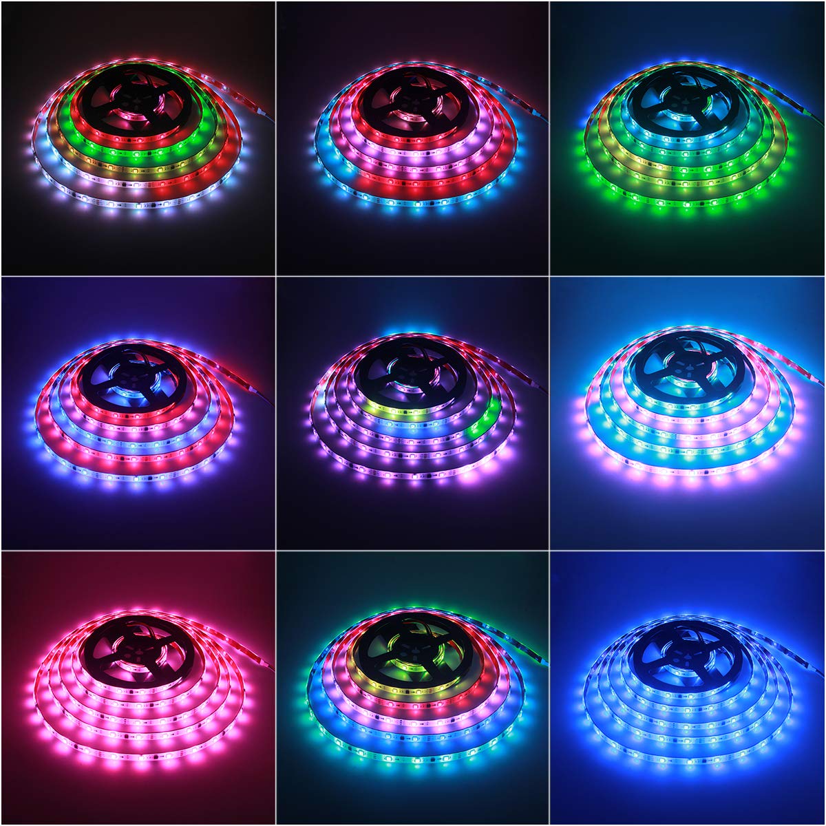ALITOVE WS2811 LED Strip Light 12V Waterproof 5m 150 LEDs RGB Addressable White FPCB IP65 for Arduino DIY