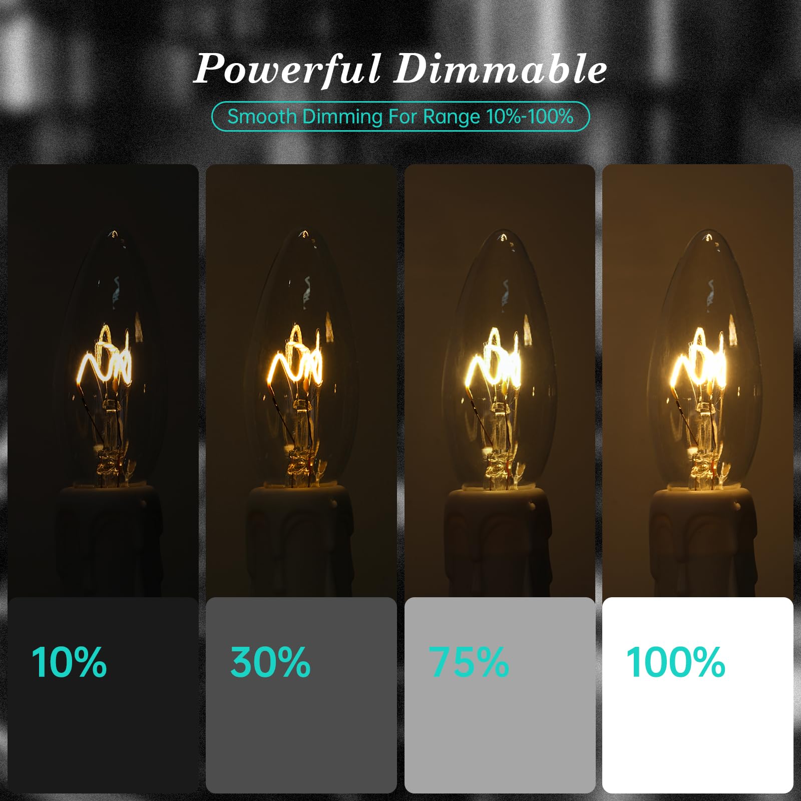 Amdtu E12 25 Watt Equivalent Clear Small Base Led Bulb Candelabra Candle Ca10 Dimmable Ideal Chandelier Light For Dining Rooms A