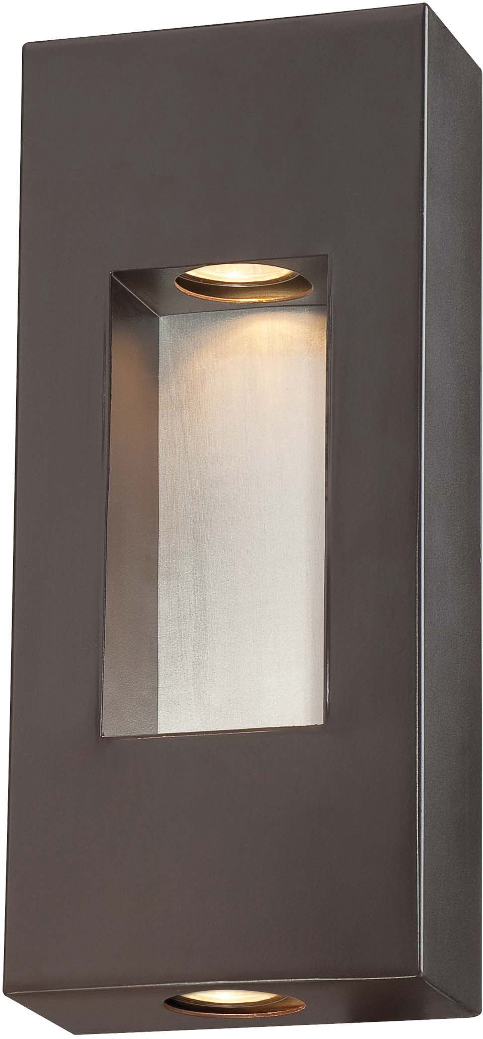 Minka Lavery Modern Outdoor Wall Light 72371-615B Geox Cast Aluminum Exterior Wall Lantern, 70w Halogen, Bronze