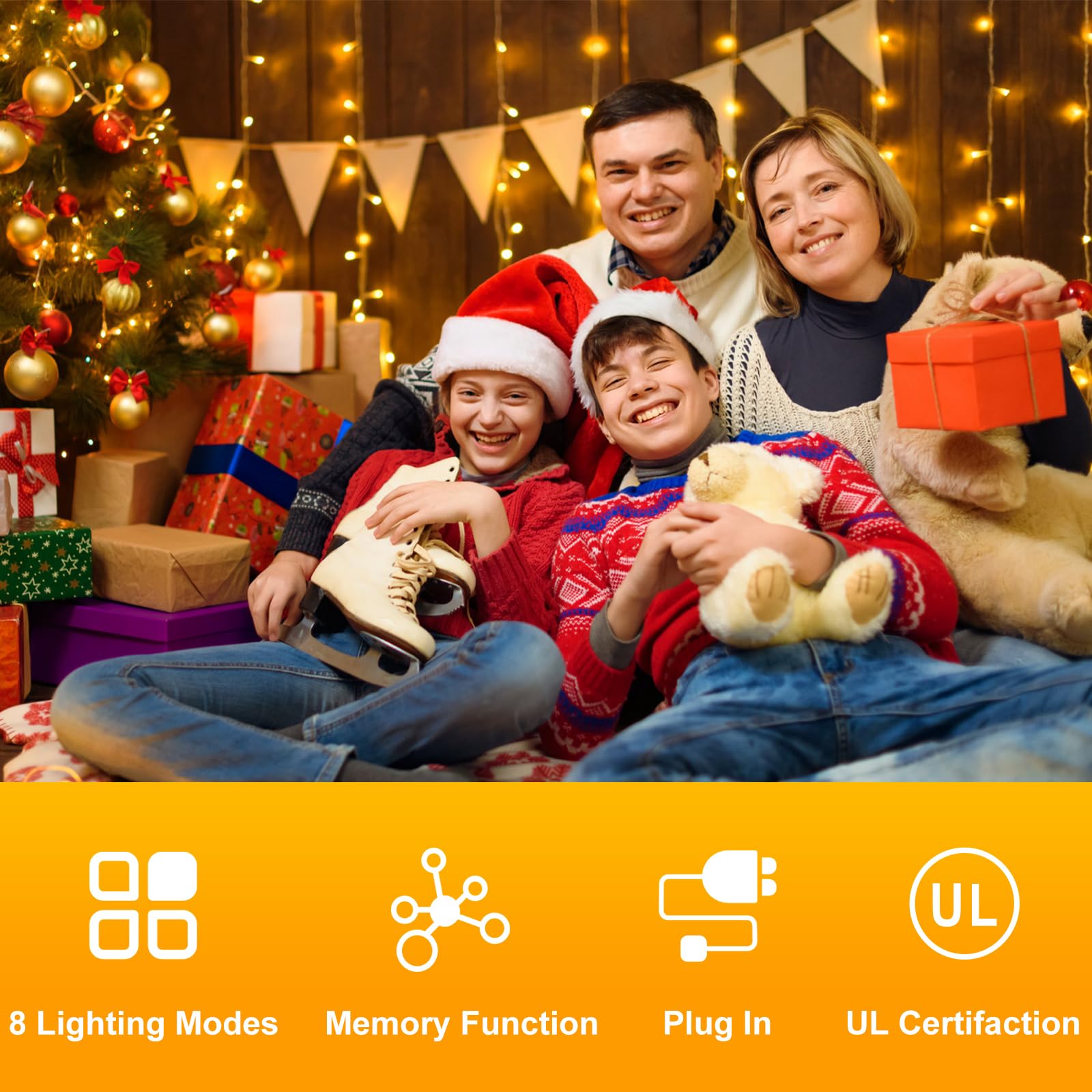 Varmepals 2 Pack 76Ft 200 Led Warm White String Lights Outdoor Indoor With Remote,Waterproof Plug In Fairy Lights For Easter Val