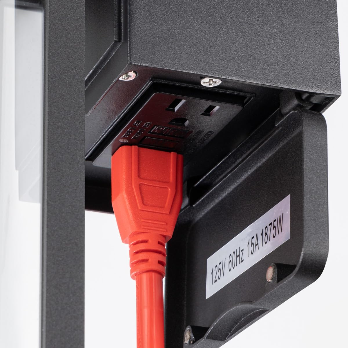 Mirrea 11&quot; Outdoor Wall Sconce With Gfci Outlet, Matte Black Metal Frame & Clear Glass Shade