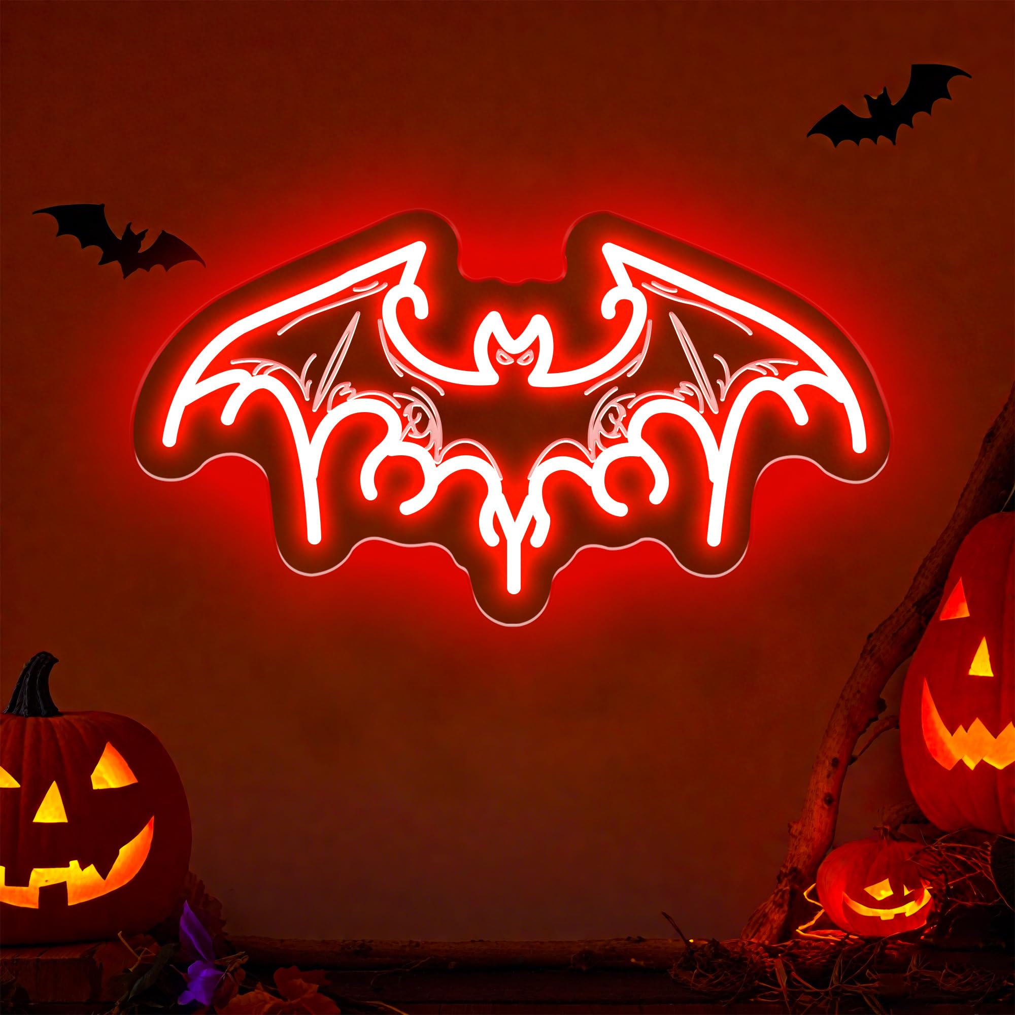 Bat Neon Sign - Victorian Gothic LED Lights Decor, Spooky Halloween Room Accent, Unique Gothic Home Decor & Gift for Gothic Love