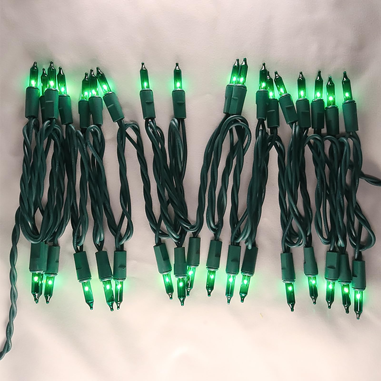 Multi-Sparking Green Christmas String Lights - 35 Count Incandescent Mini Green Christmas Lights For Small Tree, Crafts, Indoor