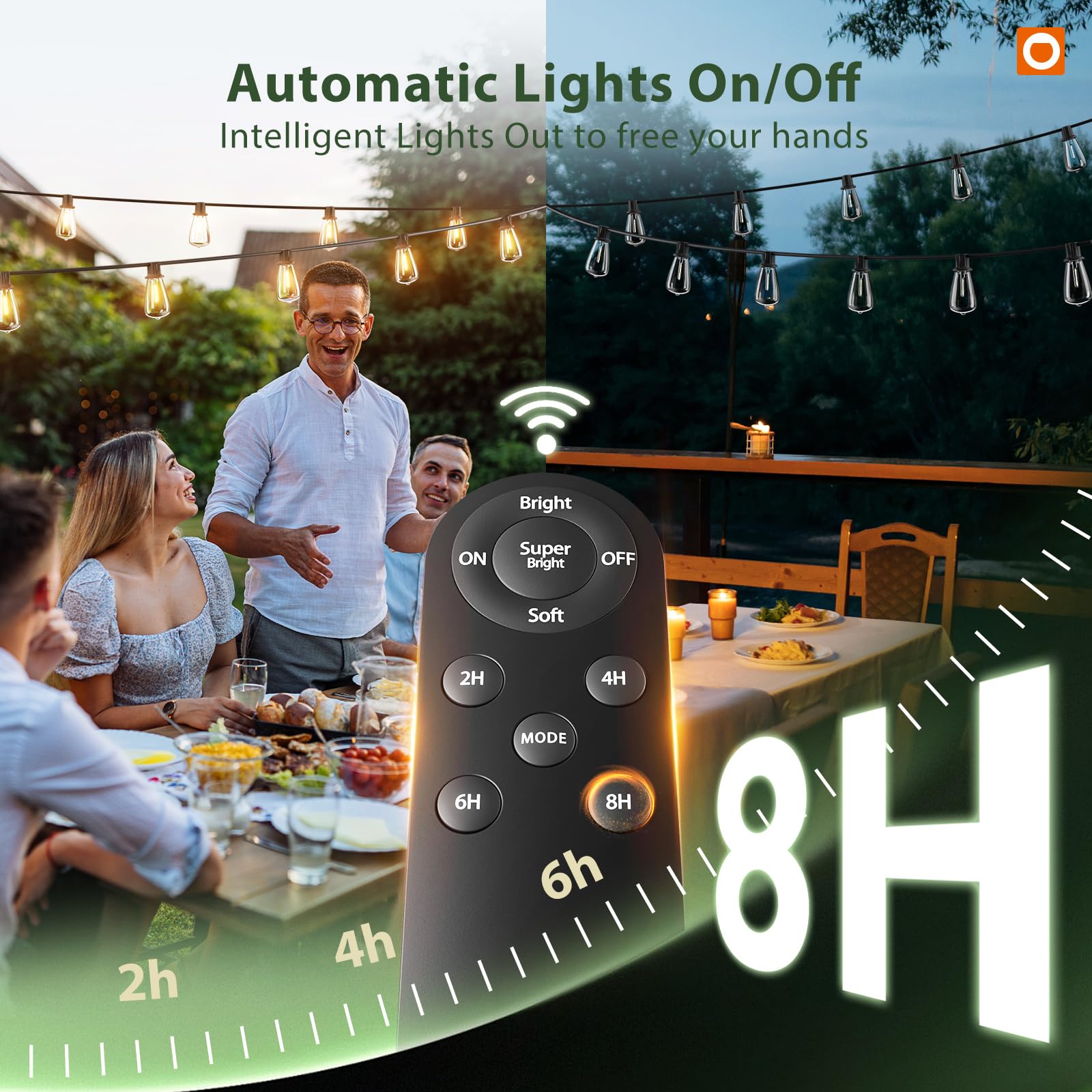 addlon Solar String Lights, 102FT (96+6), Black, 30+2 LED Bulbs, Waterproof, Remote, Dimmable, 3 Modes, Solar Powered