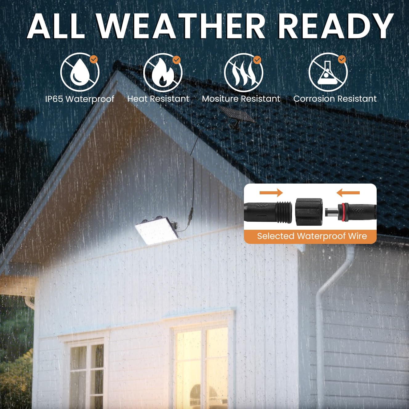 LumiZen Solar Outdoor Lights, 3800LM LED Flood Lights, Remote Control, 3 Modes, 3 Pack, Model FTT-001, Solar Powered, for Patio, Yard, Garage
