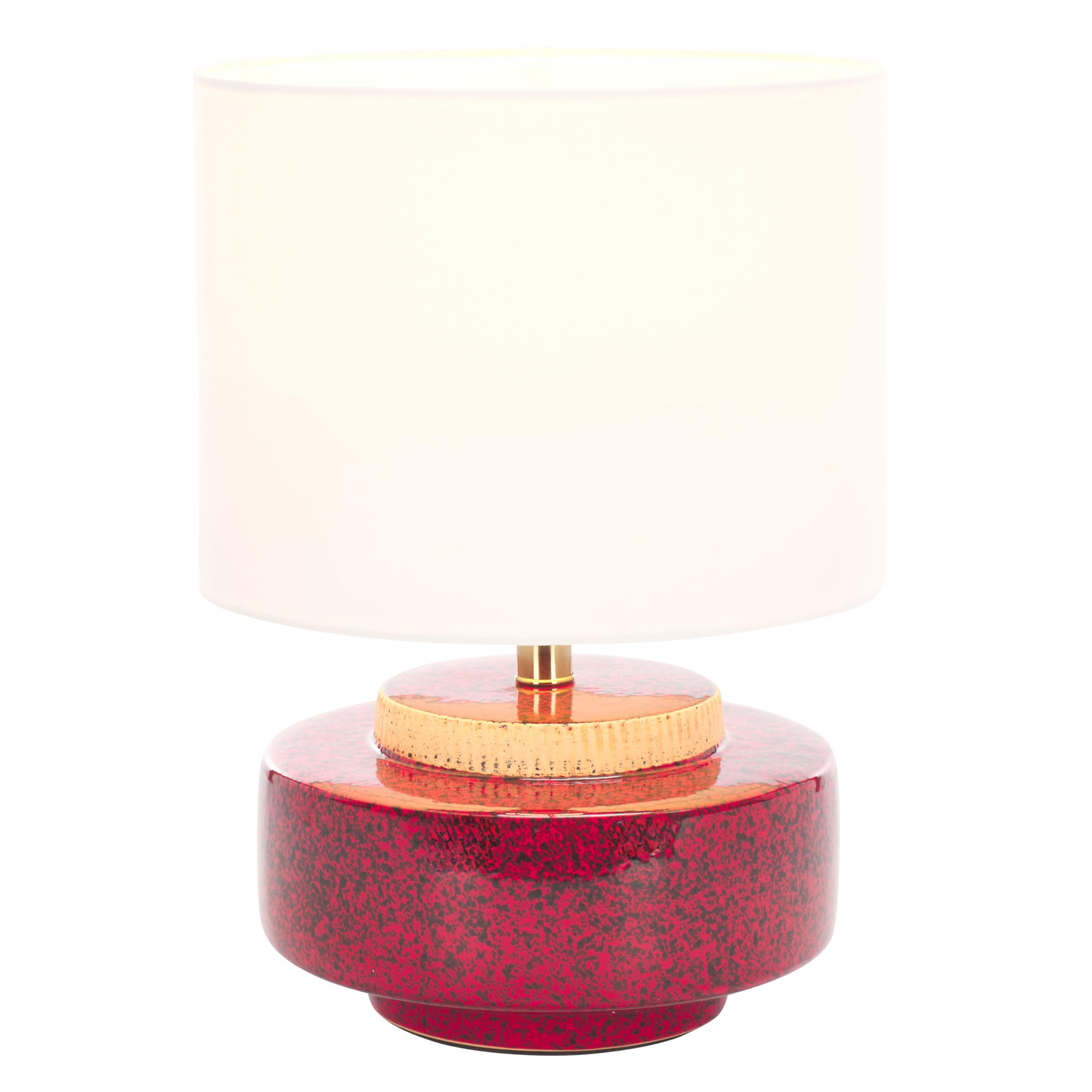 SAFAVIEH Lighting Collection Chels Red & Brass 19-inch Ceramic Table Lamp for Bedroom, Living Room, Home Office, Desk, Nightstan
