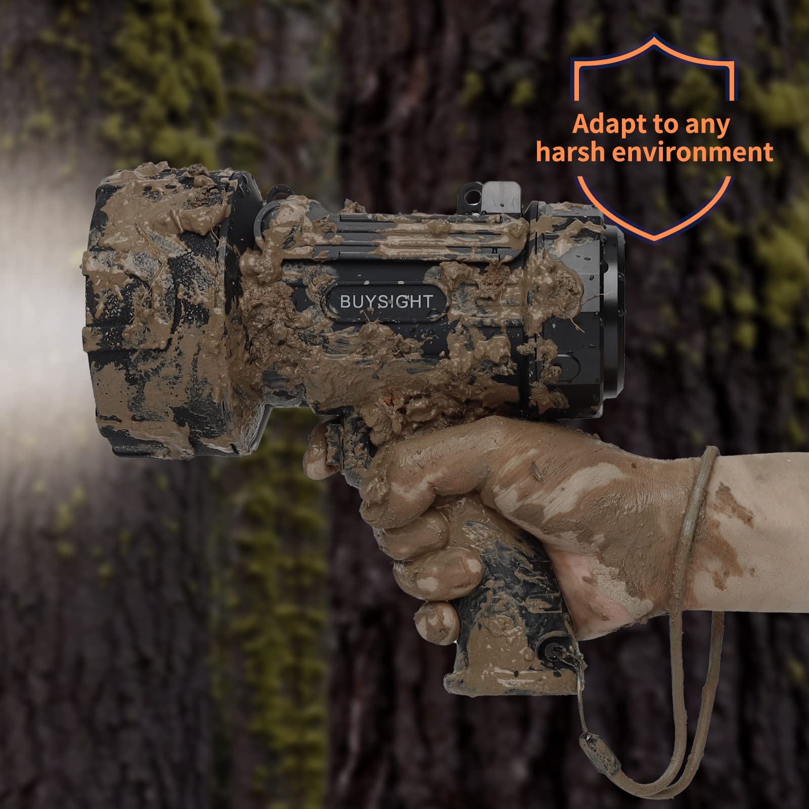 BUYSIGHT Rechargeable Spotlight Flashlight, Hand held Spotlight 1000 lumens Waterproof Flashlight Hunting Lamp with red Filter(I