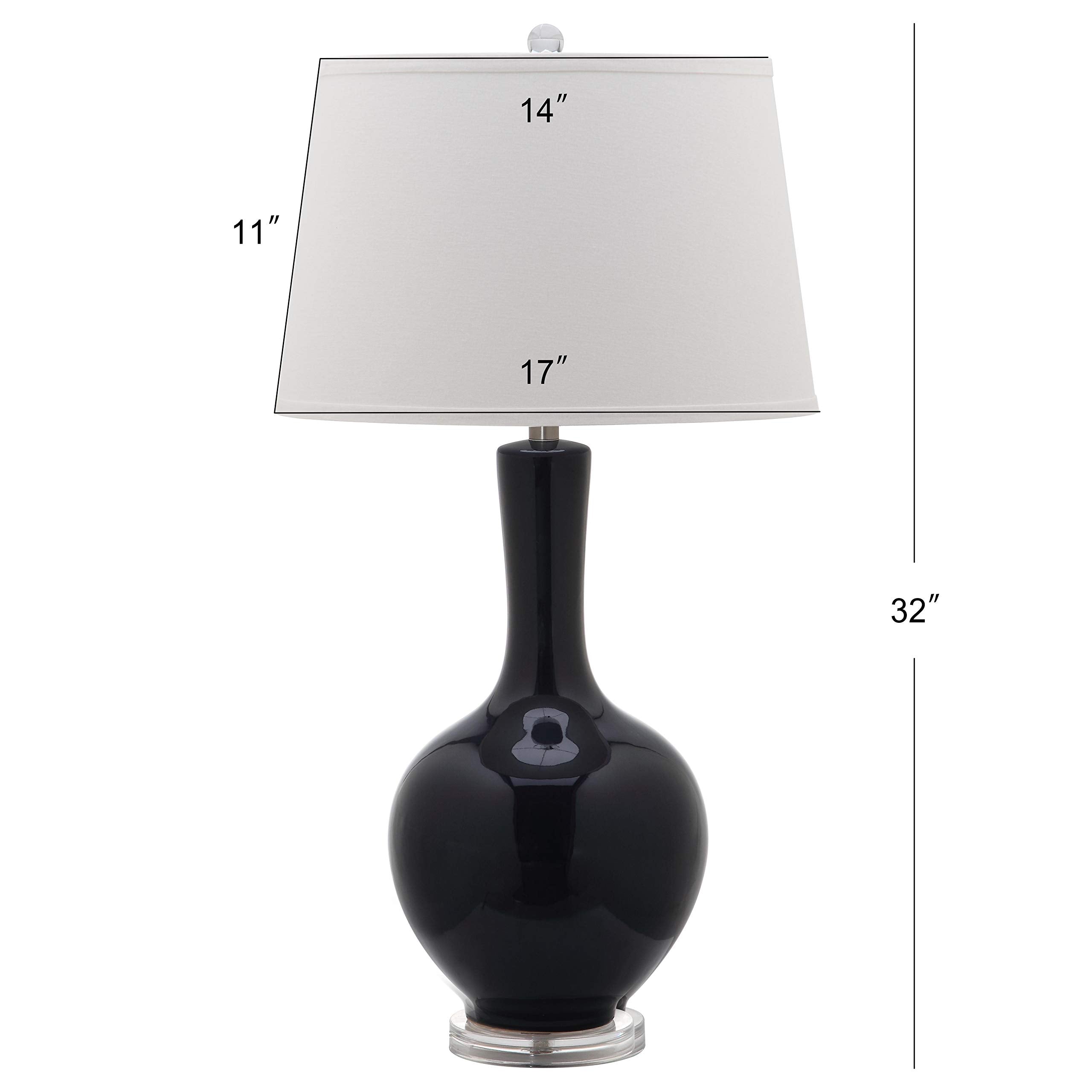 Safavieh Lighting Collection Blanche Modern Navy Gourd Ceramic 32-Inch Bedroom Living Room Home Office Desk Nightstand Table Lam