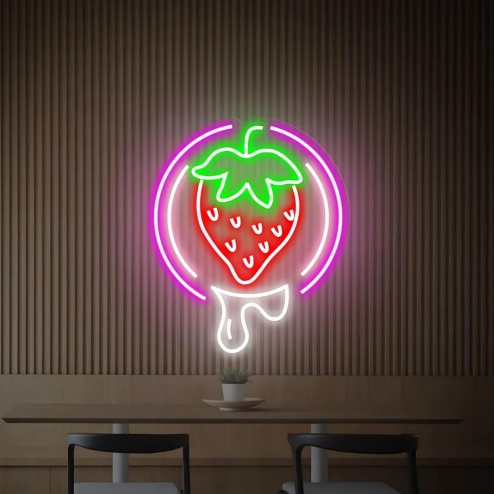 Strawberry Neon Sign Fruit Neon Light Usb Dimmable Neon Restaurant Bar Club Home Wall Decor Gift  Strawberry Lover  Drink Led Light For Wall Decor  Party  Christmas  Wedding  Kawaii Art