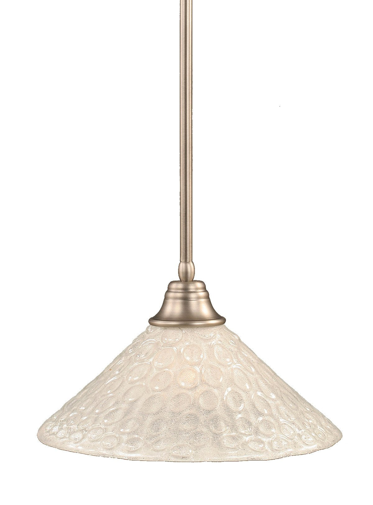 Toltech Lighting 26-Bn-411 16-Inch Stem Pendant Light Brushed Nickel Finish With Italian Bubble Glass Shade