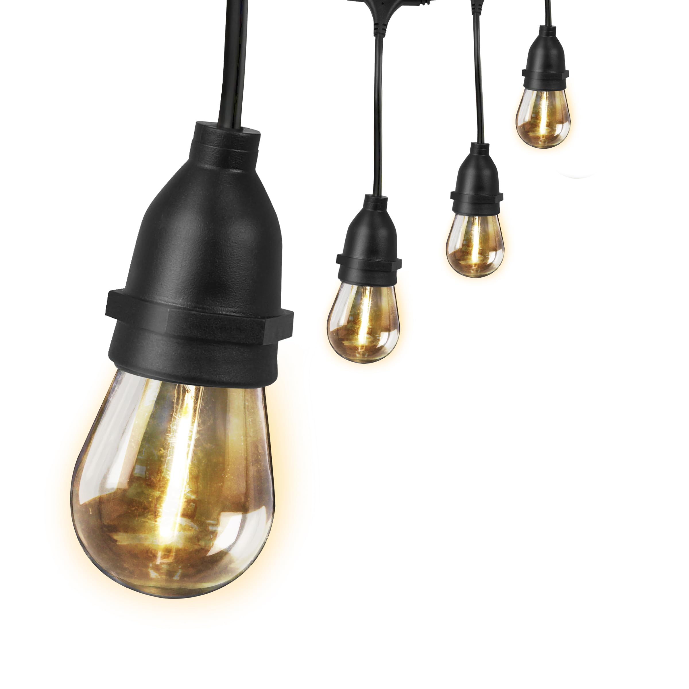 Feit Electric LED String Lights, 20ft, 10 Sockets, Shatter Resistant, Wet Rated, 2200K Warm White, Model SL20-10/FIL