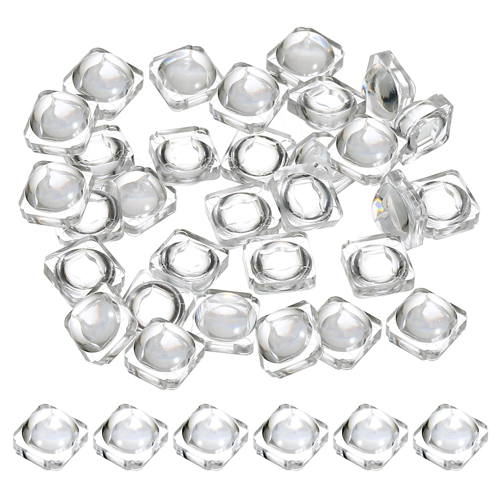 Patikil Led Convex Lens, 50 Pack 90 Degree Beam Angle Acrylic Led Optical Convex Condenser Lens For 2835 Led Strip Lamp Beads, T