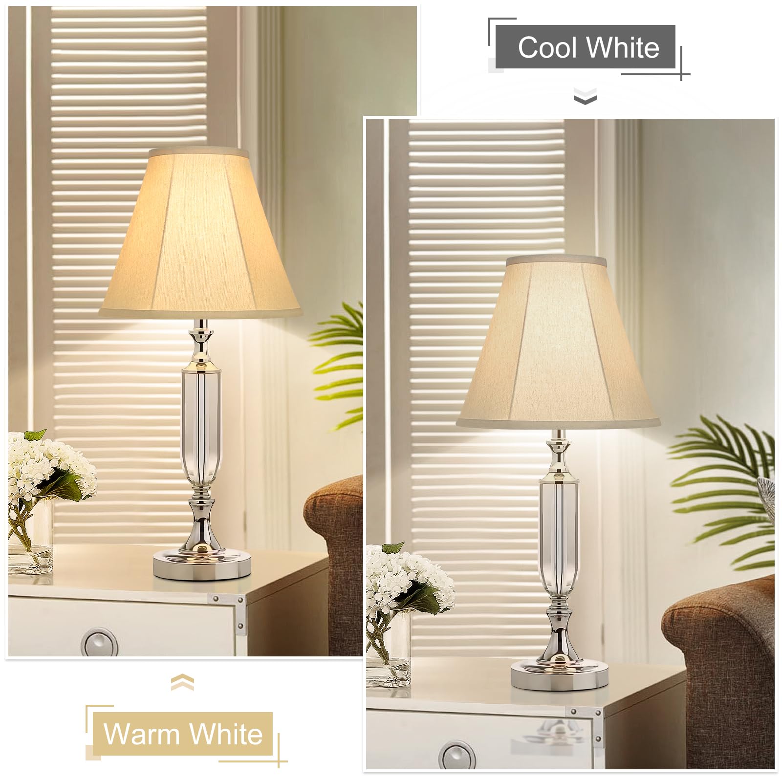 Bell Lamp Shades Set Of 2, Cream Fabric Lampshades Medium Shade Replacement, 6''Top X 13''Bottom X 10''High, Natural Linen Hand
