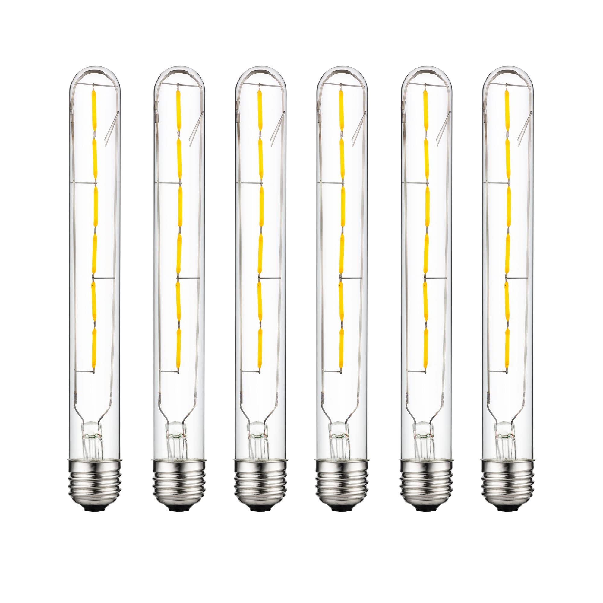 Sunlite LED Filament T8 Tubular Light Bulb, 5 Watts (40W Equivalent), 430 Lumens, Medium E26 Base, Dimmable, 214 mm, UL Listed, 