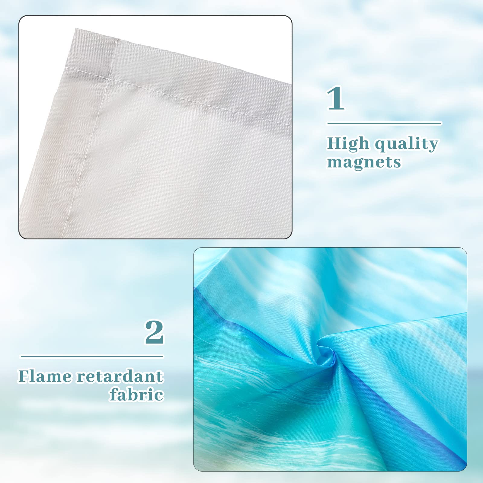 Hortsun Fluorescent Light Covers, 4 Pack, Magnetic, 4 x 2 Feet, Beach in Sunny Day Color