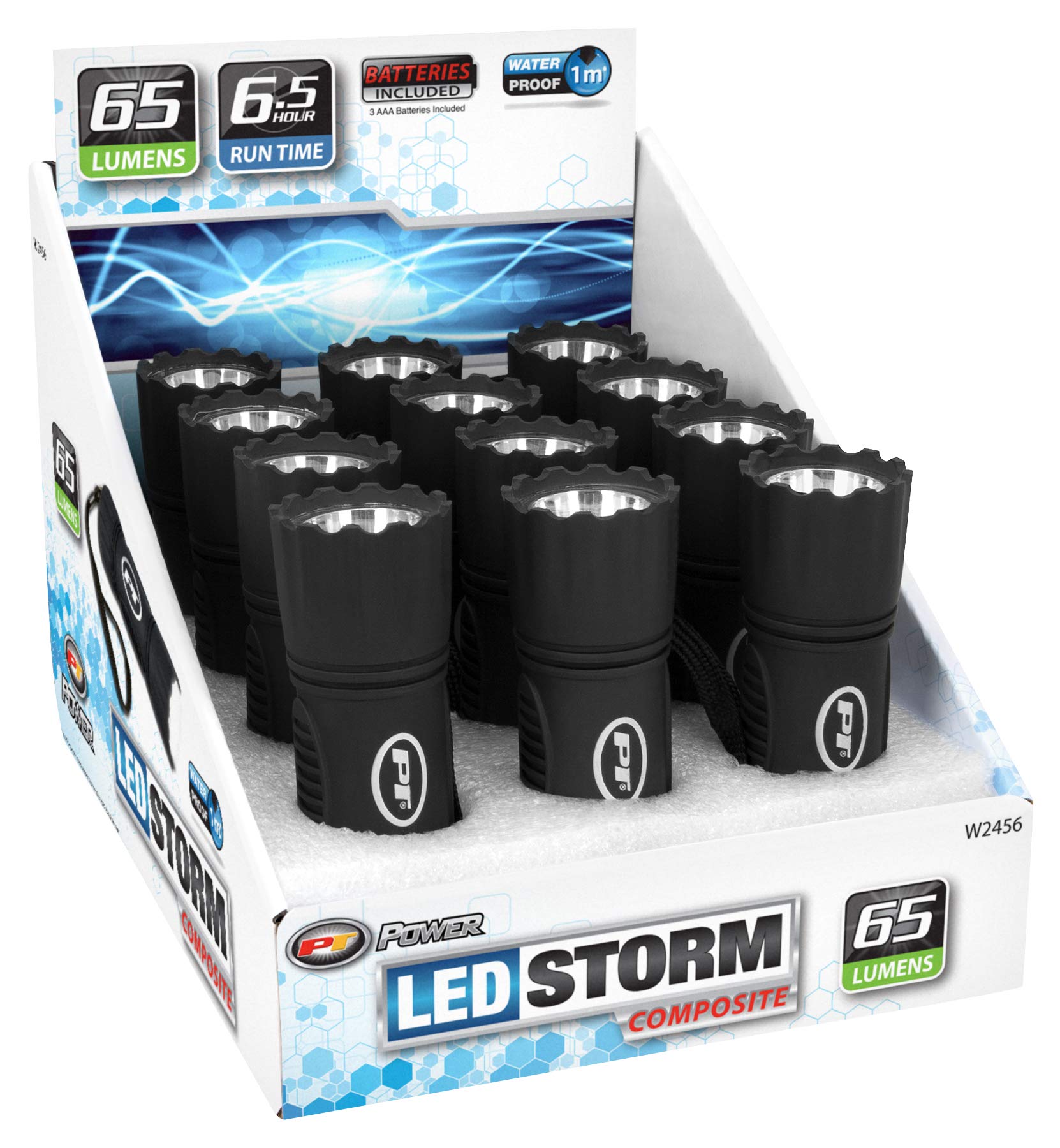 Performance Tool W2456 Storm 65Lm Black Composite Flashligth (Sold As 1 Flashlight)