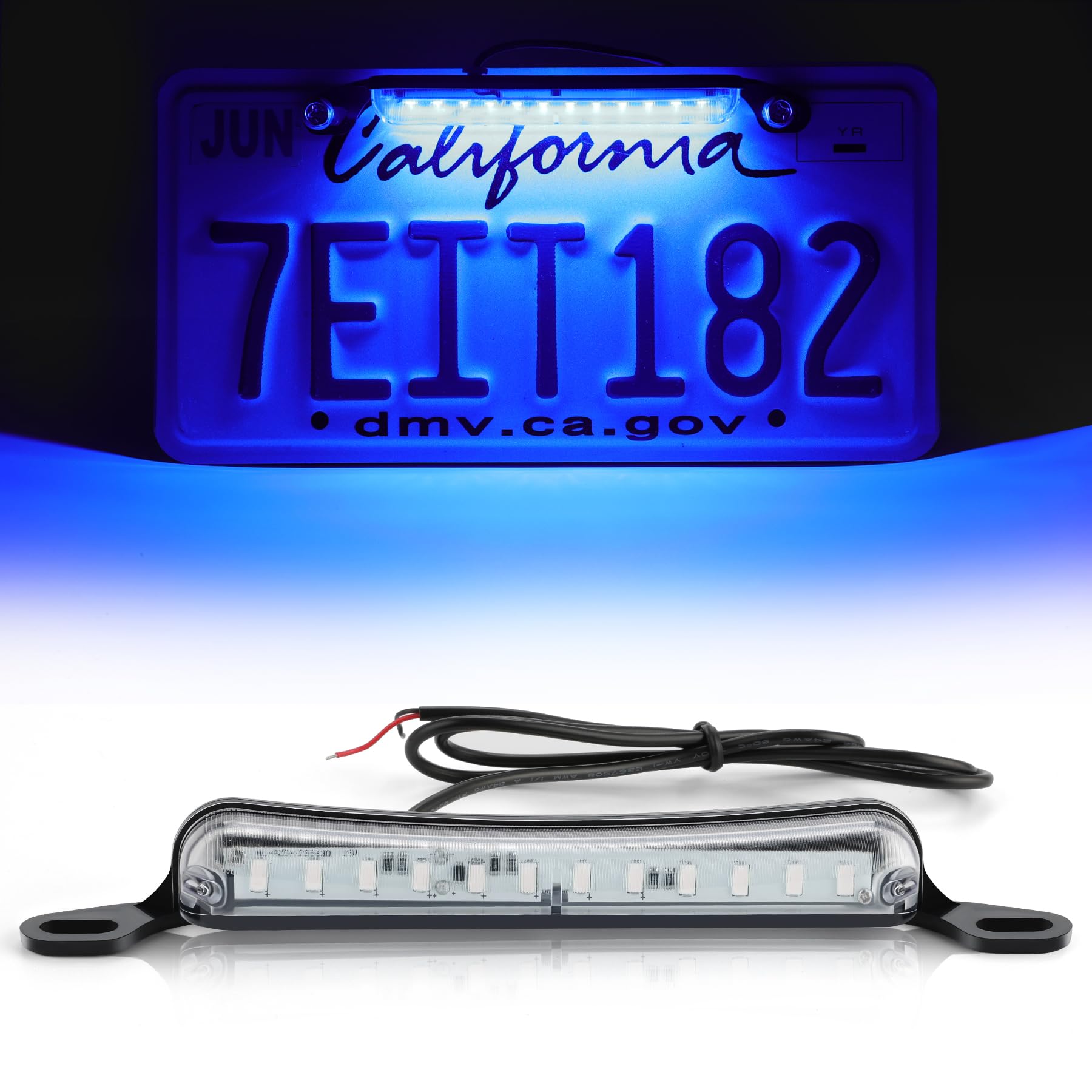 LivTee LED License Plate Lights Assembly, Extremely Bright, Blue (6000K) for Trailer UTV ATV Truck RV Boat