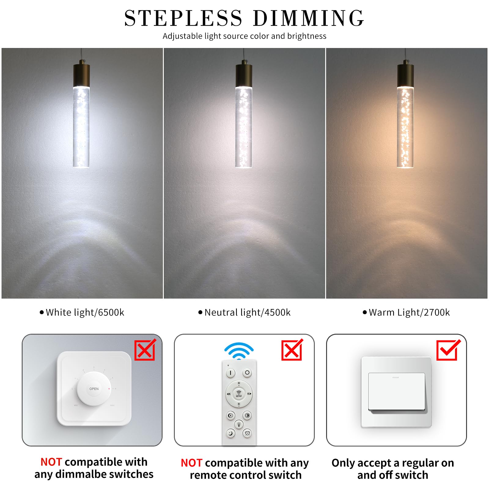 3 Pack Modern Kitchen Island Hanging Light  Gold Led Pendant Lights Fixture  Bubble Acrylic  3 Color Temperatures  Mini Ceiling Chandelier Lighting For Dining Room  Bedroom  Foyer Entrance  Cafe Bar