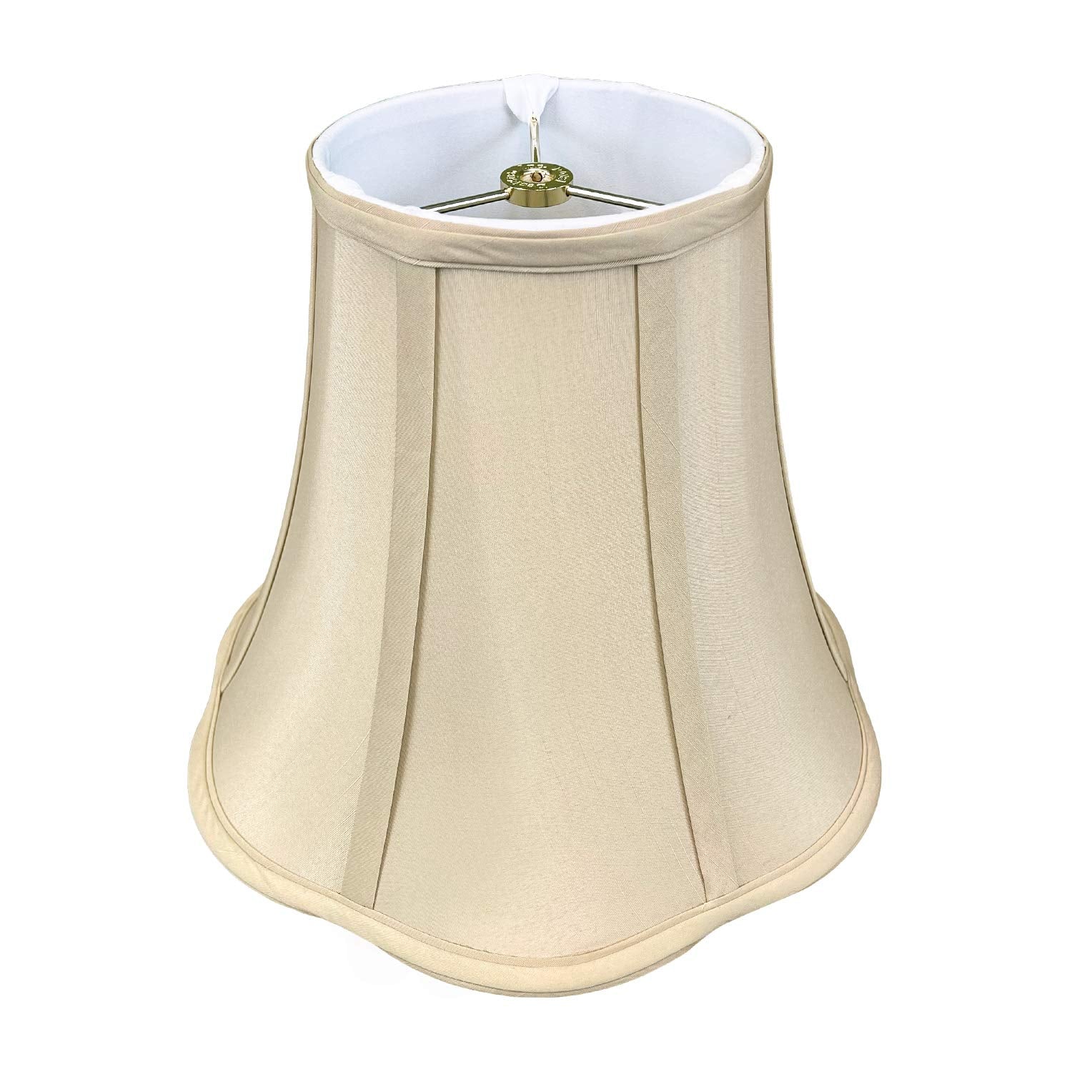 Royal Designs Flare Bottom Outside Corner Scallop Bell Lamp Shade, Beige, 5&quot; x 10&quot; x 8.25&quot;