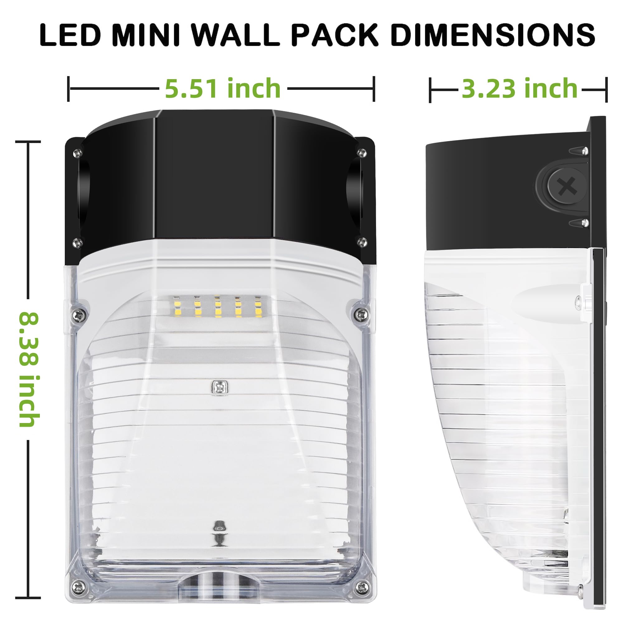 Hykolity 30W LED Wall Pack Light, 3450LM, 5000K Daylight, Dusk to Dawn, Waterproof, Model WPA-0501, Gray, 4
