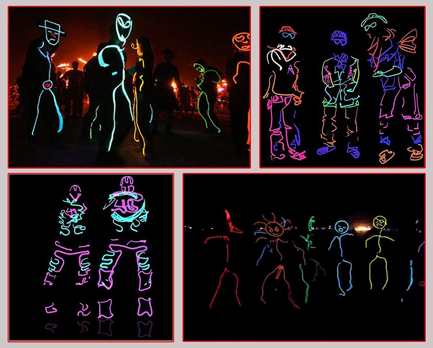 Jiguoor El Wire Battery Pack 16.4Ft / 5M Bright Neon Light Strip 360° Illumination Neon Tube Rope Lights For Diy, Festival, Party Decoration, Pub, Halloween, Chrismas (16.4Ft / 5M, Orange)