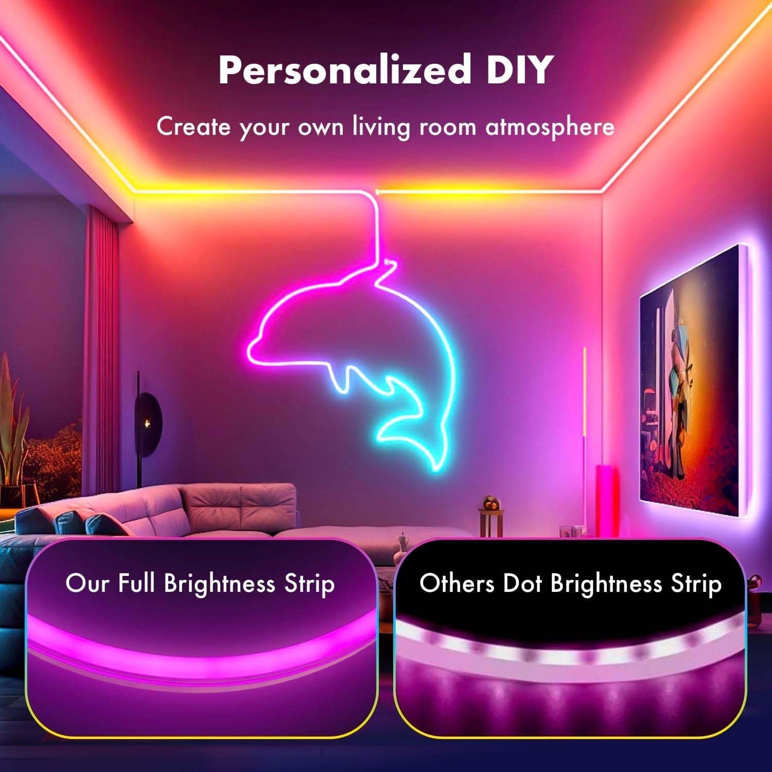 L8Star Neon Strip Lights, 32.8Ft/10M Led Neon Rope Lights With Remote App Control Ip65 Waterproof Flexible Neon Led Strip Lights