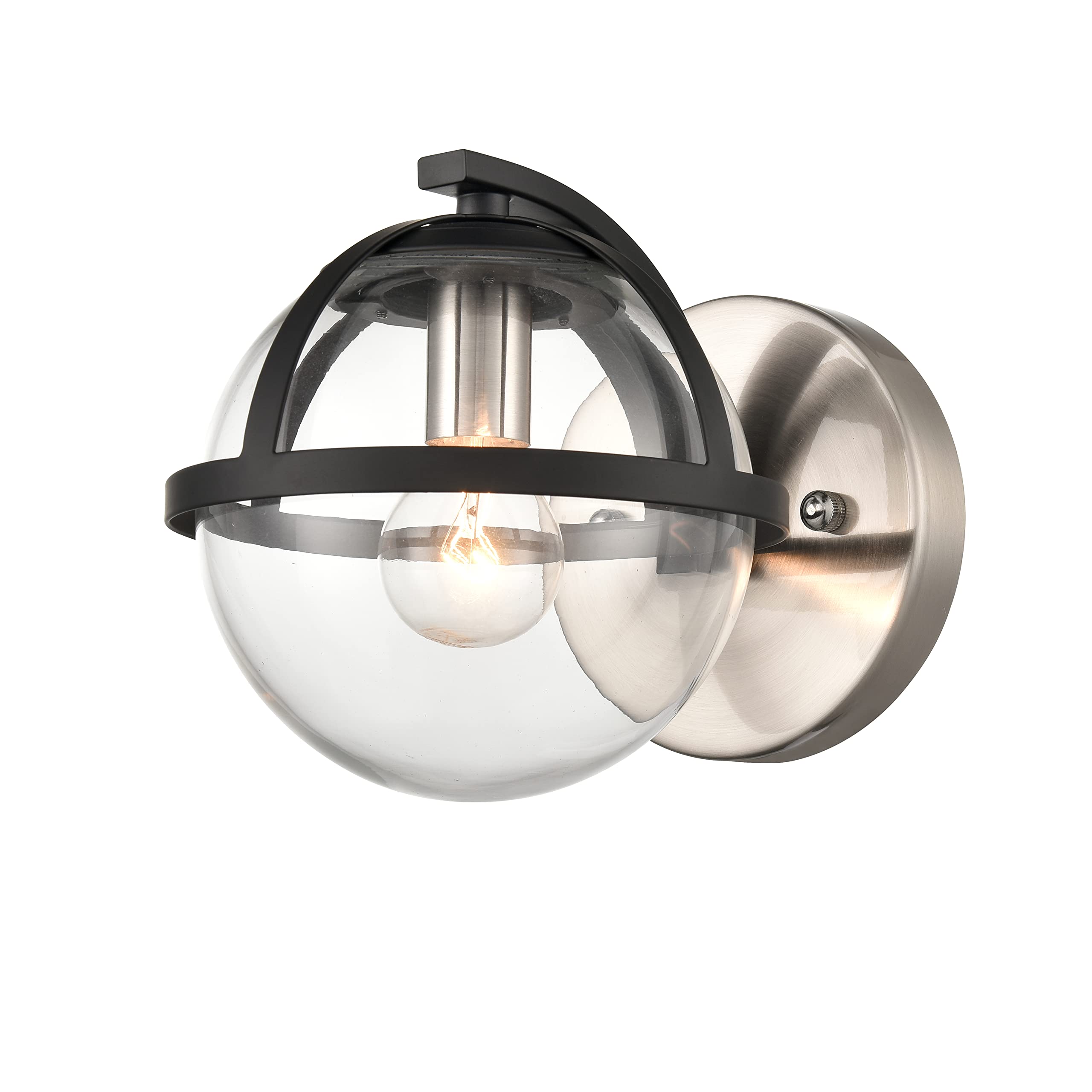 Elk Home Davenay 1-Light Vanity Light, Satin Nickel With Clear Glass, Transitional Style